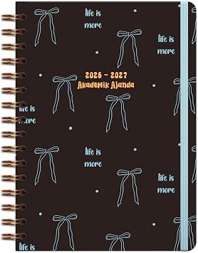 Matt Notebook 2026-2027 A5 Akademik Ajanda Spiralli 15x21 cm - 16 Aylık - Motivasyon Sayfalı Fiyonk