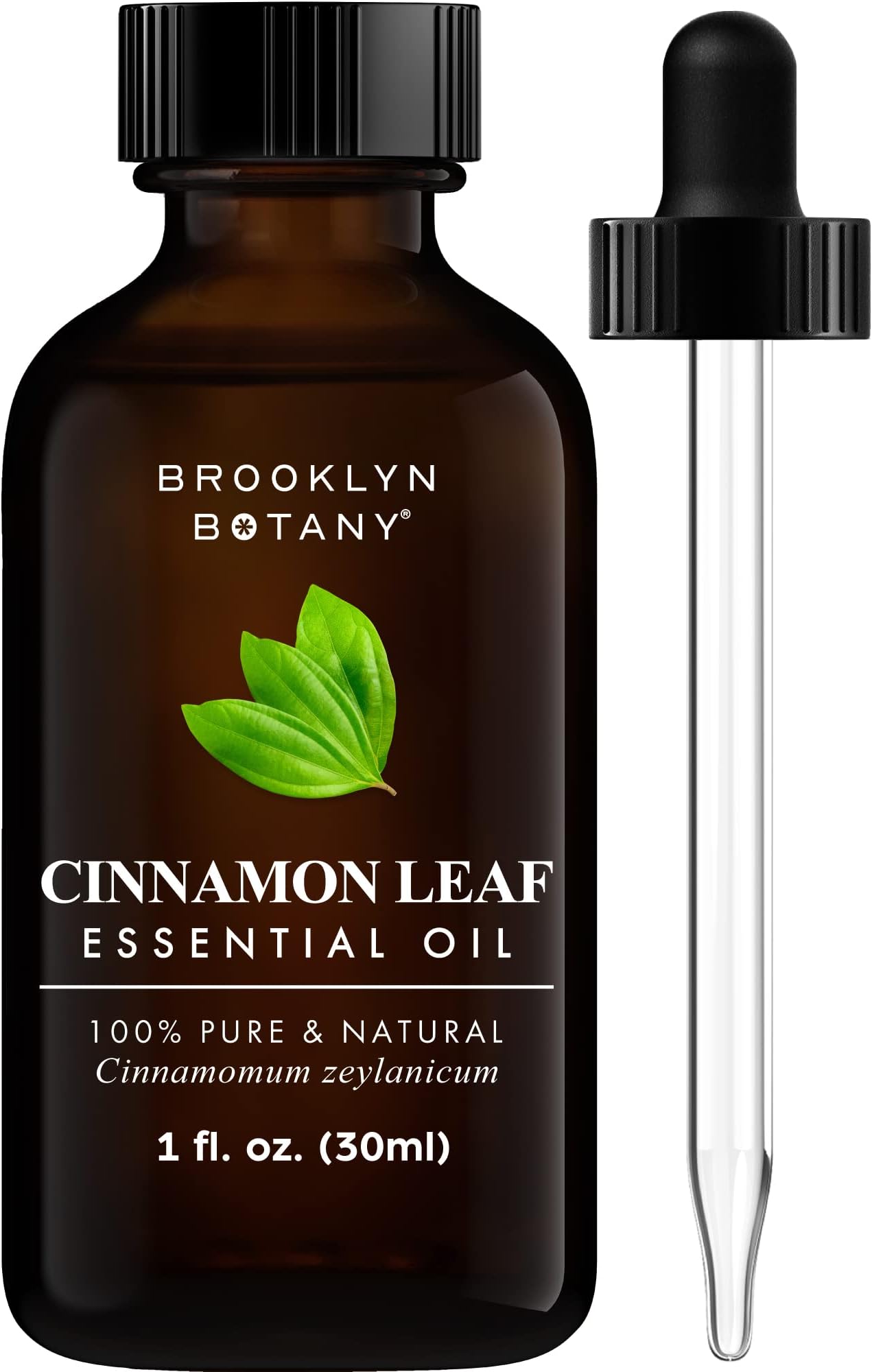 Brooklyn Botany Cinnamon Leaf Essential Oil - 100% Pure and Natural - Premium Grade Oil with Dropper - for Aromatherapy and Diffuser - 1 Fl Oz