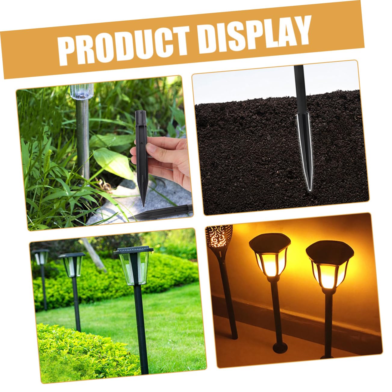 BUTIFULSIC Solar Step Lights Replacement Stakes Plastic Ground Stake for Outdoor Lights Pathway Lighting