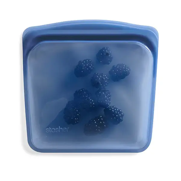 Stasher Premium Reusable Silicone Sandwich Bag, Deep Ocean, 28 oz | Food-Safe Silicone, Leak-Free, BPA-Free, Eco-Friendly, Freezer, Microwave, Dishwasher, Oven Safe, Meal Prep, Lunch Container 1