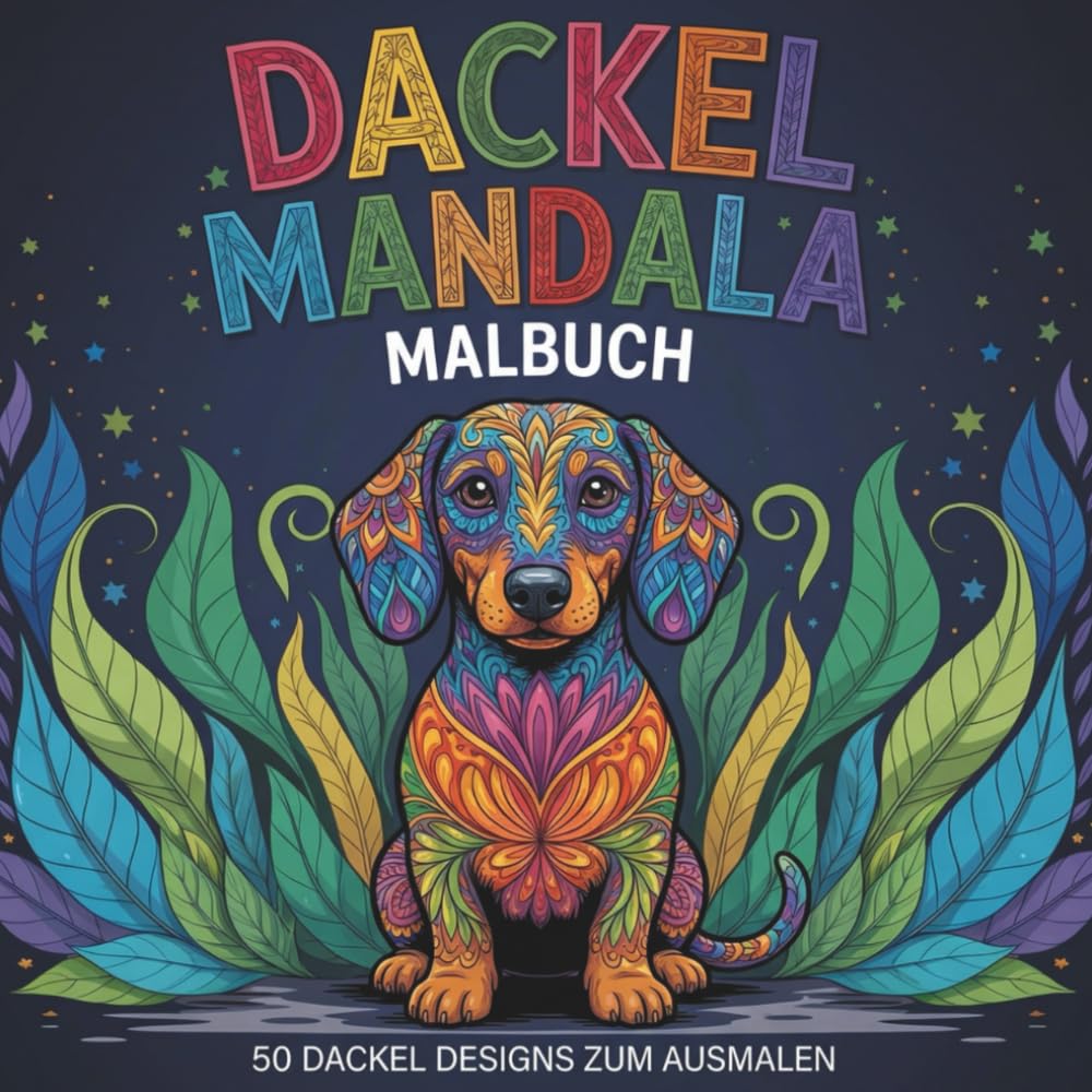 Dackel Mandala Malbuch: 50 entspannende Dackel Mandalas für Dackel-Liebhaber - Hunde Malbuch