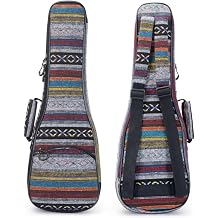 MUINS Ukulele Bag,21 23 26 Durable Colorful Ukelele Case with Thicker Pad with Double Adjustable Straps, Storage and HandleGrey, Tenor 26 Inch