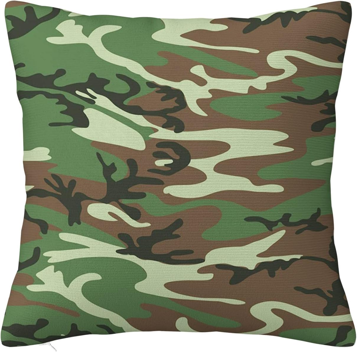 Camo Pillow Cover,American Commando Uniform Tile,Decorative Throw Pillow Case Shell for Couch Sofa Home Decor Cushion Cover,Brown Green,16" X 16"