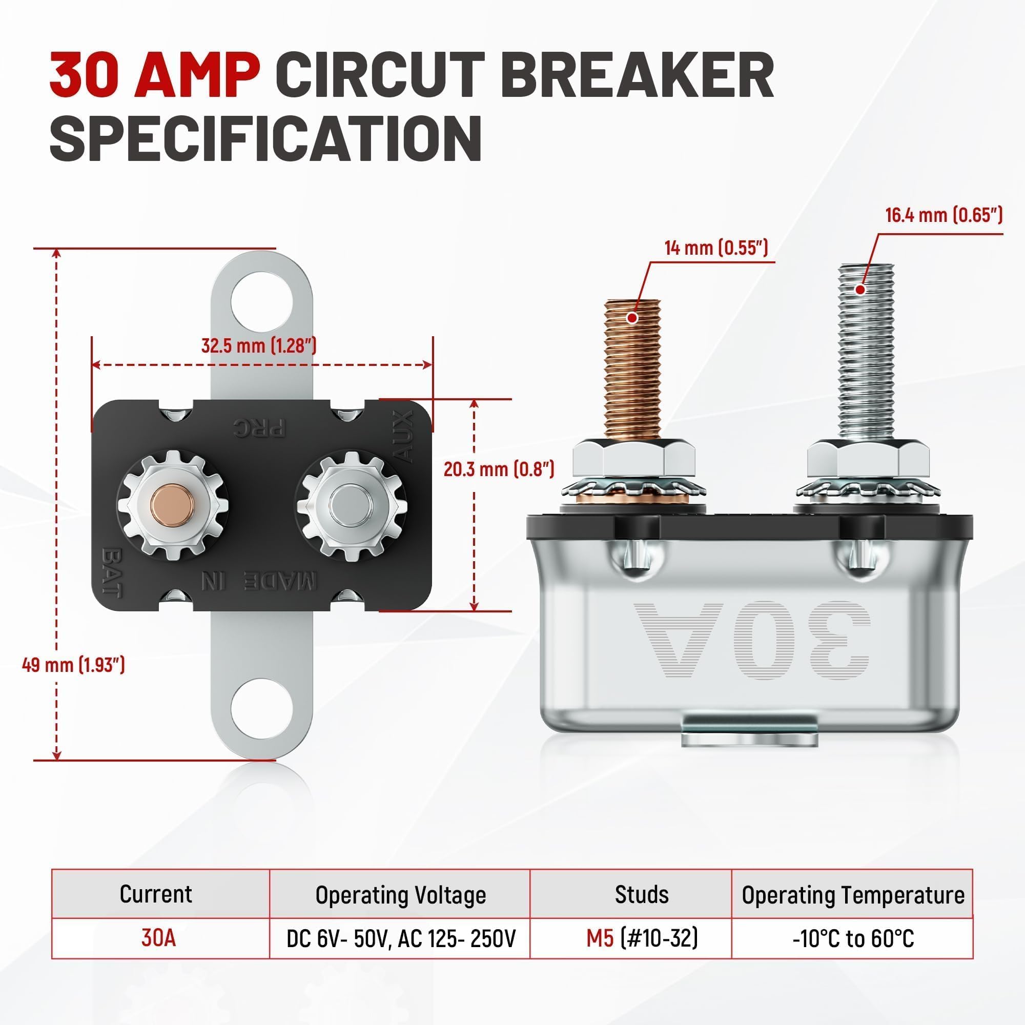 구아어 Amazon.com: RED WOLF (30A 1PCS) DC 6V-50V Automatic Reset