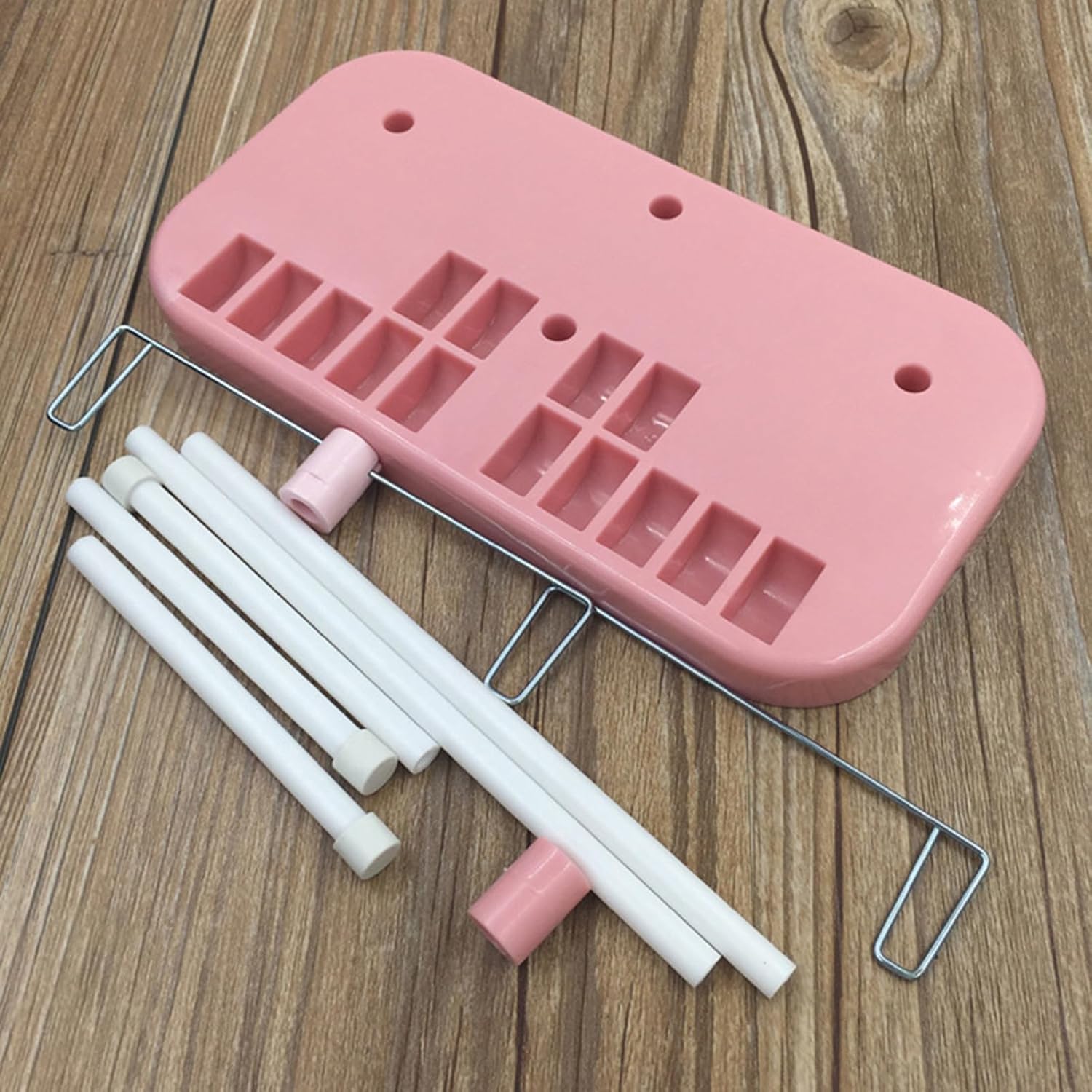 Pink Household Thread Stand for Sewing Machine, Holds 3 Spools