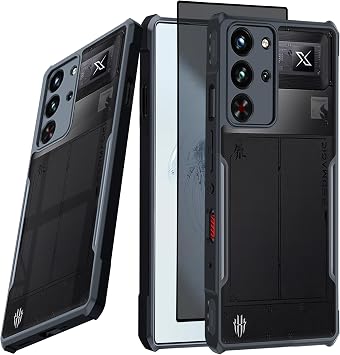 Case for ZTE Red Magic 10 Pro / 10 Pro+/10S Pro/10S Pro+ Ultra Thin Lightweight Cover Soft TPU Bumper + Acrylic Military Grade Airbag Shockproof Drop Protection 1 Anti-Peeking Glasf, Anti-Peeking Black