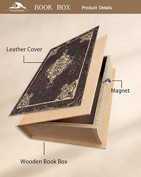Amazon.com: XIAOAIKA Wooden Book Box Set of 3 with Magnetic