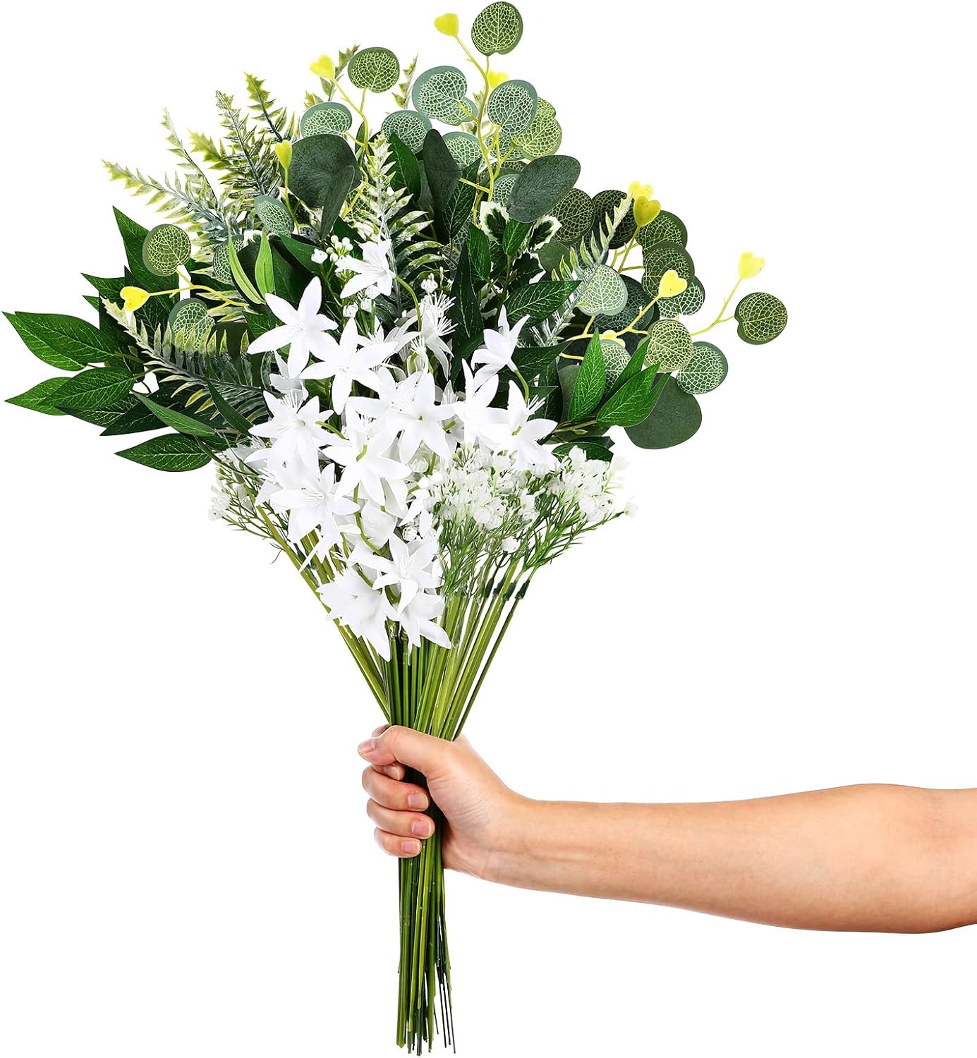 Kichvoe Artificial Greenery Stems Box Set: 60pcs with 6 Kinds of Faux Greenery Branches Artificial Plant for DIY Bouquets Flower Centerpieces for Tables Home Party Wedding