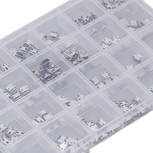 Miniatura 9 de Micro USB hembra zócalo, 240 unids micro USB conector conjunto de acero inoxidable sola fila USB hembra puerto zócalo conectores, cables USB