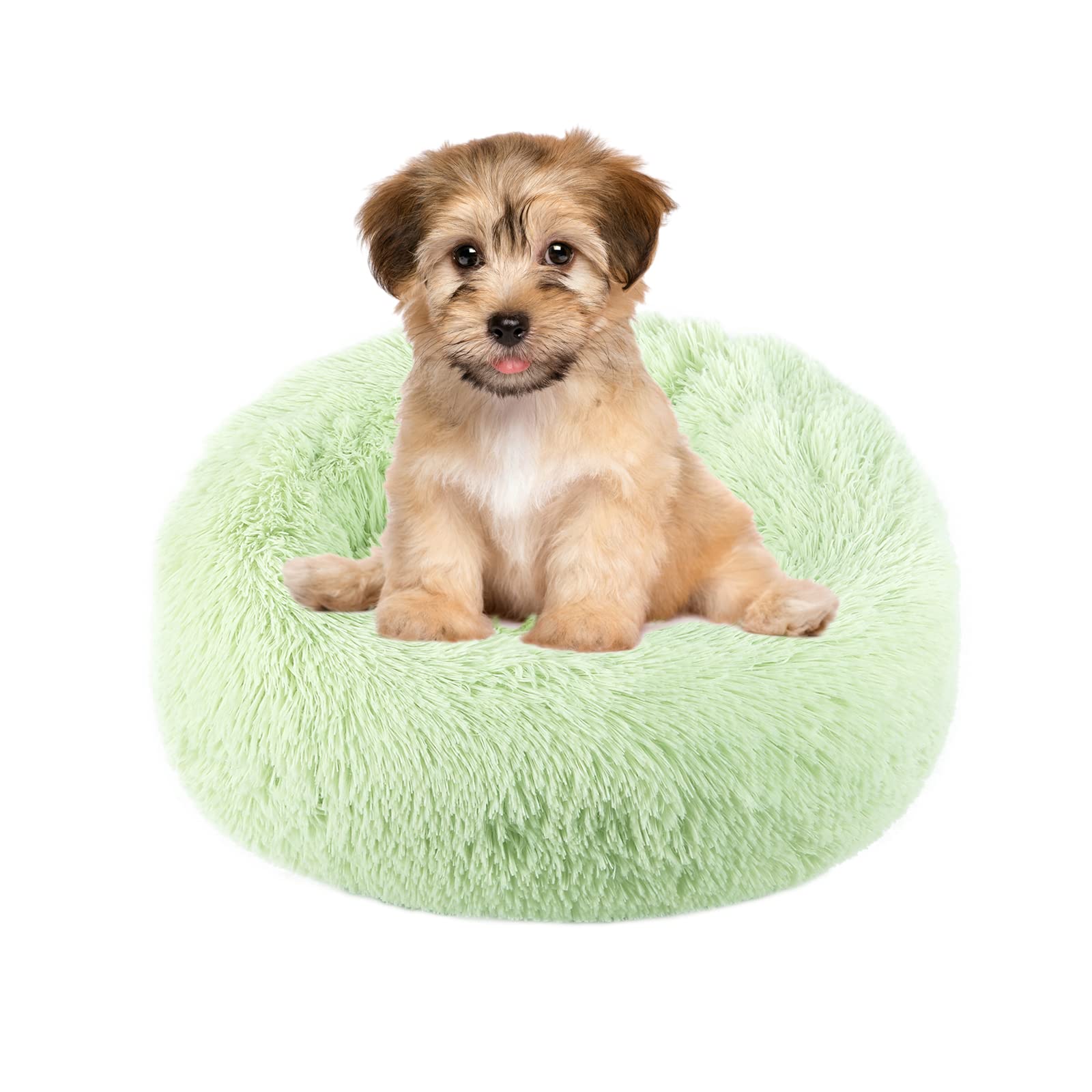 NOYAL Calming Dog Bed Donut Anti Anxiety Fluffy Dog Bed for Small Medium Dog and Cat — image 1
