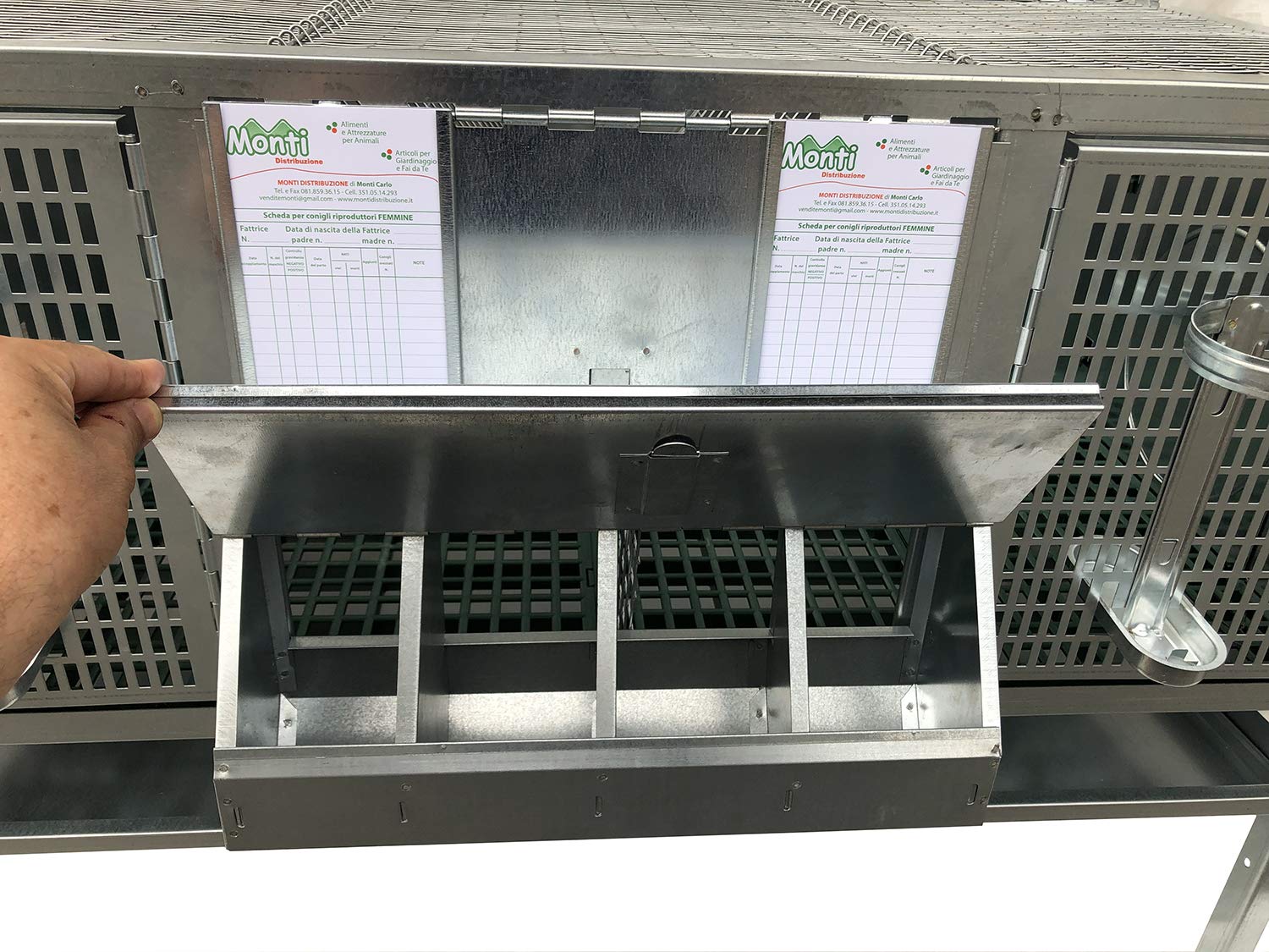 Montidistribuzione Gabbia Fattrici Conigli Tosca 2 Tipo Pesante. Conigliera a 2 Scomparti Sovrapponibile. Cm 165 x 50 x H 80. I 2 Nidi Esterni Si Possono Rimuovere. in Omaggio Forbici e Guanti