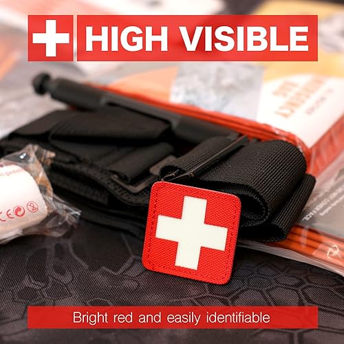 Miniatura 3 de LIVANS Parche de cruz roja médica, parche morable de primeros auxilios perfecto para IFAK táctico, bolsa de trauma EMT de 1.5-2 pulgadas, parche de