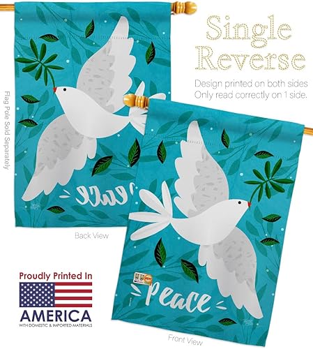 Miniatura 3 de Want Peace House Flags Pack Sweet Life Earth Support Environmental Protection USA Applique Small Decorative Gift Yard Banner Made In 28 X 40