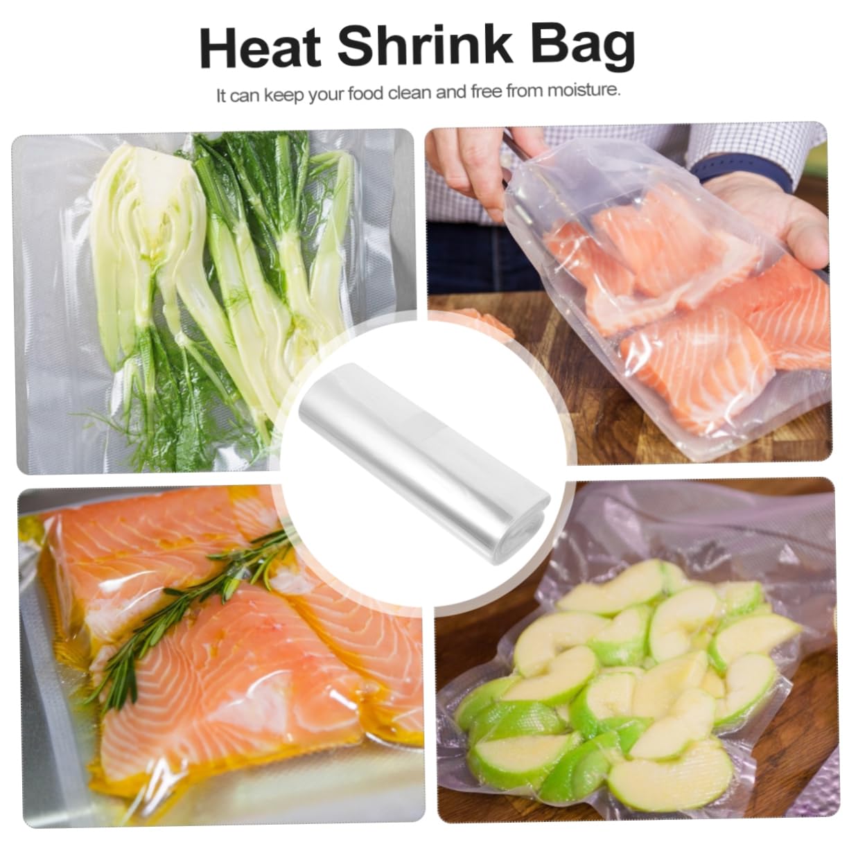 1 Roll Odorless Heat Shrink Film Wrap Wide Sealer Bags for Packaging Storage Transparent Design for Identification for Food Crafts