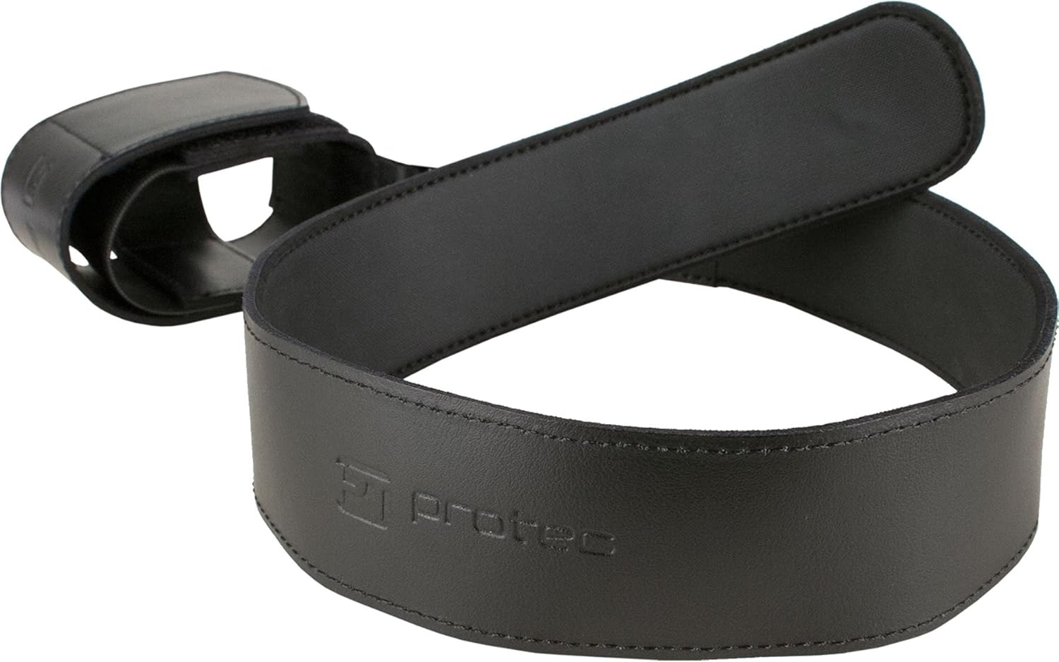 Pro Tec A242 Leather Bassoon Non-Slip Seat Strap with Adjustable Elastic Cup Black Regular