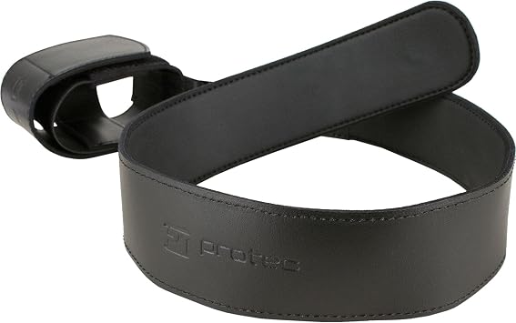 Pro Tec A242 Leather Bassoon Non-Slip Seat Strap with Adjustable Elastic Cup Black Regular