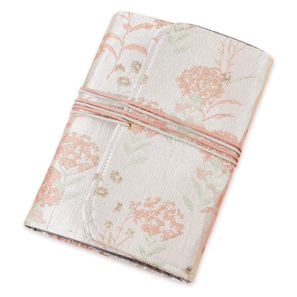 SUPERFINDINGS A5 Binder Refillable Planner Notebook Cloth Light Coral Flower 6 Ring Binder Cover with Blank Paper and Pocket A5 Loose Leaf Personal Planner Embroidery Journal Travelers Journal