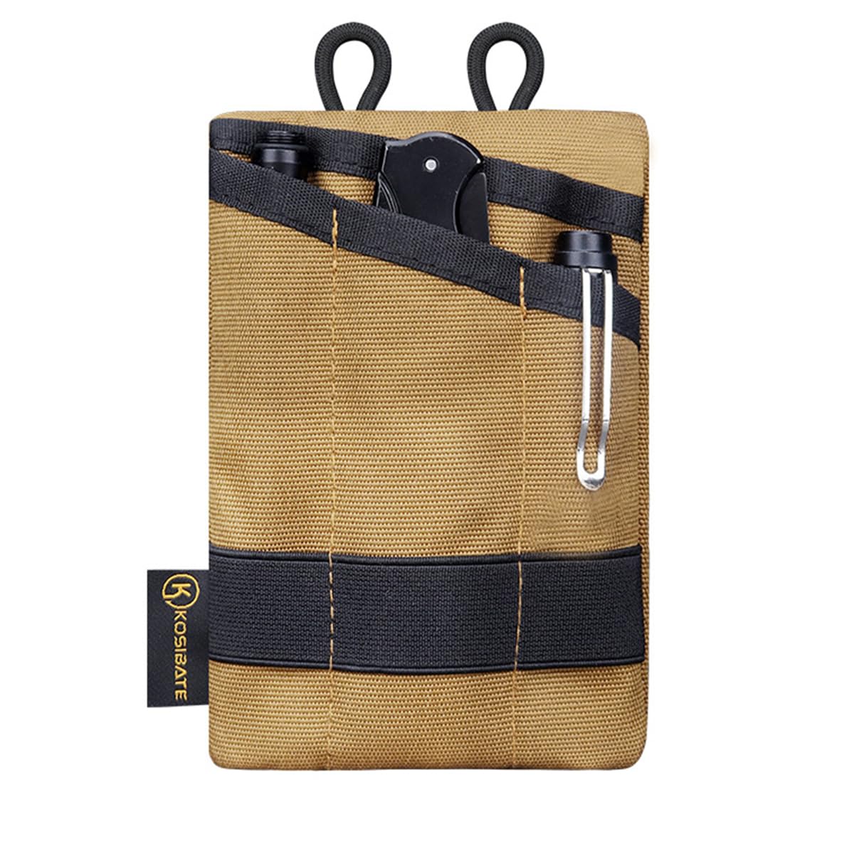 EDC Multi-Tool Pocket Pouch, EDC Pocket Organizer, Mini Tool Pouch with 4 Pockets for Flashlight, Pocket Knife, Tactical Pen, EDC Gear