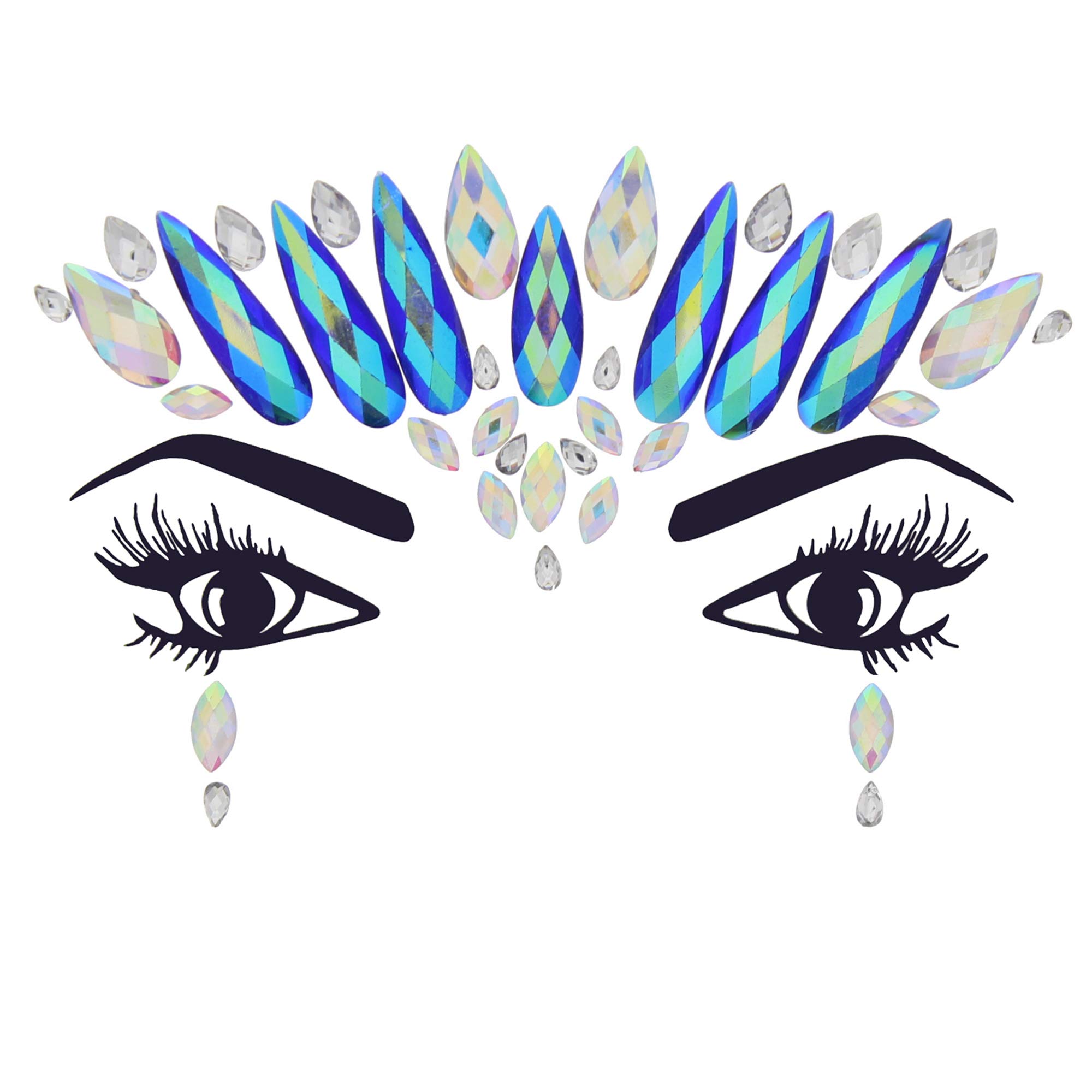 Zac's Alter Ego Crystal Stone Bright Face Gems/Jewels - Festival Body Art