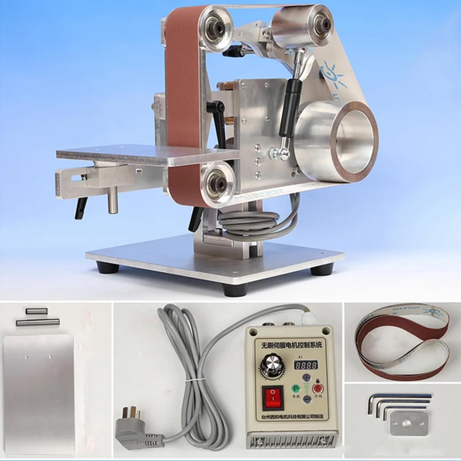 915x50MM Vertical/Horizontal Belt Sanding Grinding Polishing Machine Table Top Electric Belt Sander 750W Motor with Controller