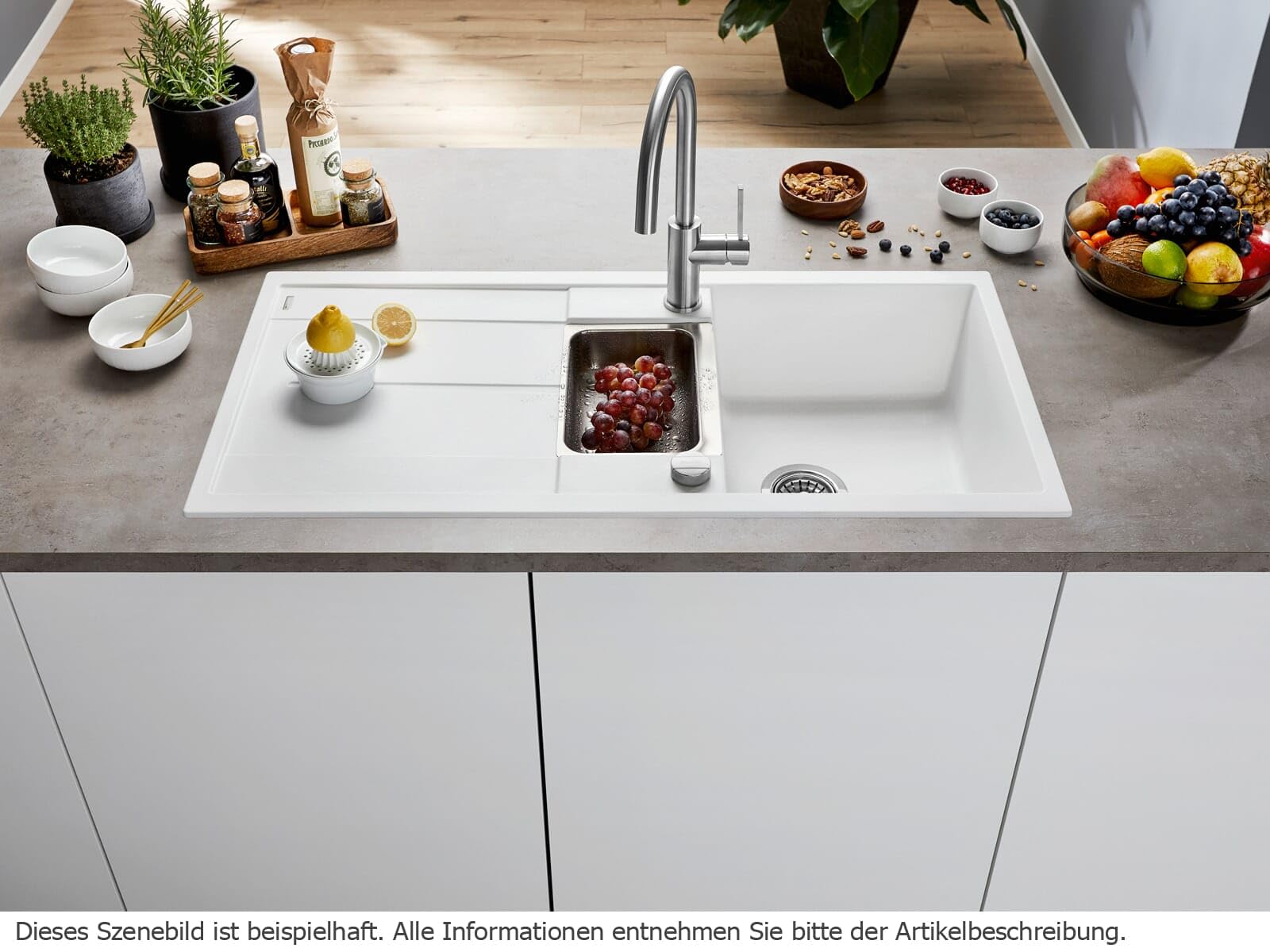 BLANCO METRA 6 S | Granitspüle aus SILGRANIT schwarz | Einbauart: Einbau von Oben | reversibel | für 60 cm breite Unterschränke | Großes Becken | Reinigungsfreundliche Öberfläche | [100x50x20 cm]