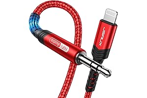 JSAUX Lightning to 3.5mm Audio Cable 6FT: Lightning Aux for Unshackled Sound