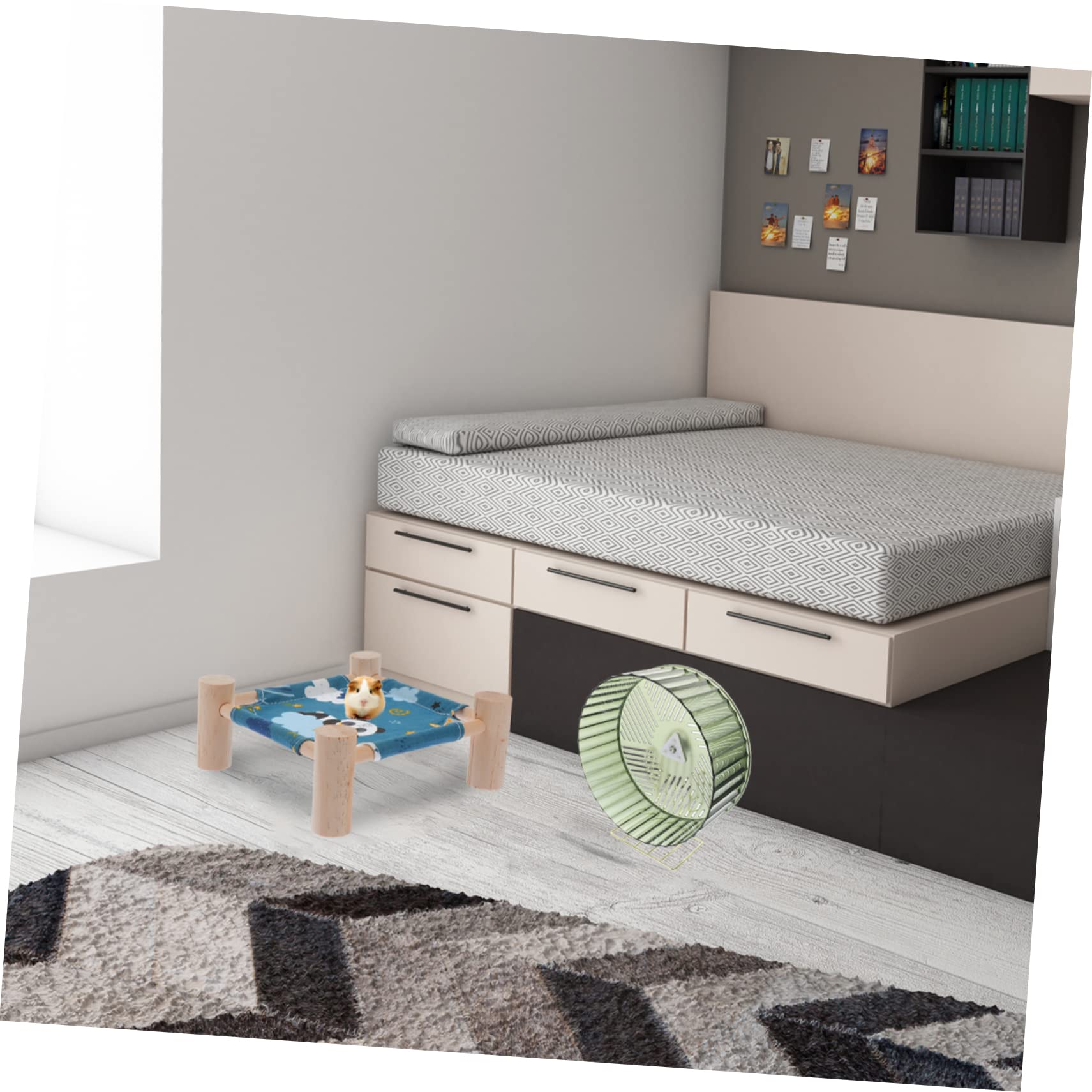 BESTonZON Rueda de Hámster Soporte Estable para Jaulas de Mascotas, Rueda de Ejercicio de Plástico y Aleación Que Aumenta la Actividad y Es Adecuado para Pequeños Roedores
