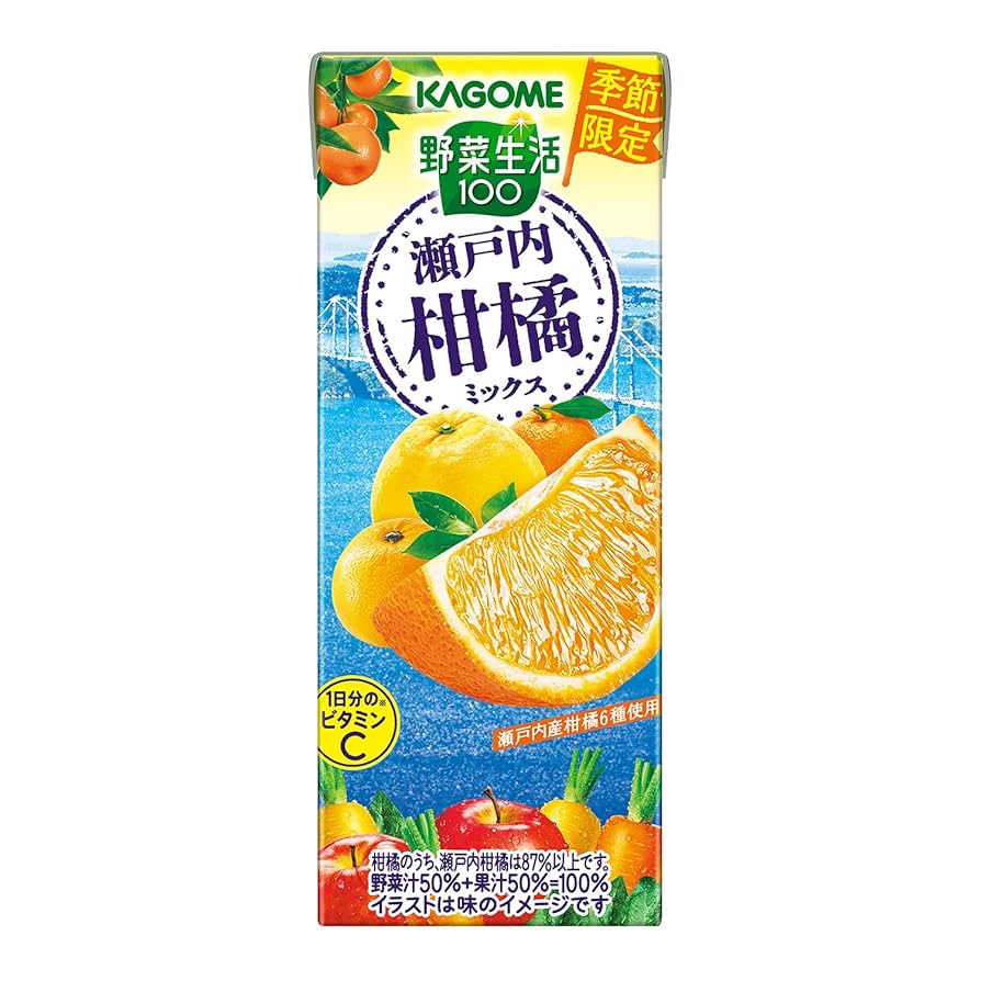 Amazon.co.jp: カゴメ 野菜生活100 瀬戸内柑橘ミックス 195ml×24