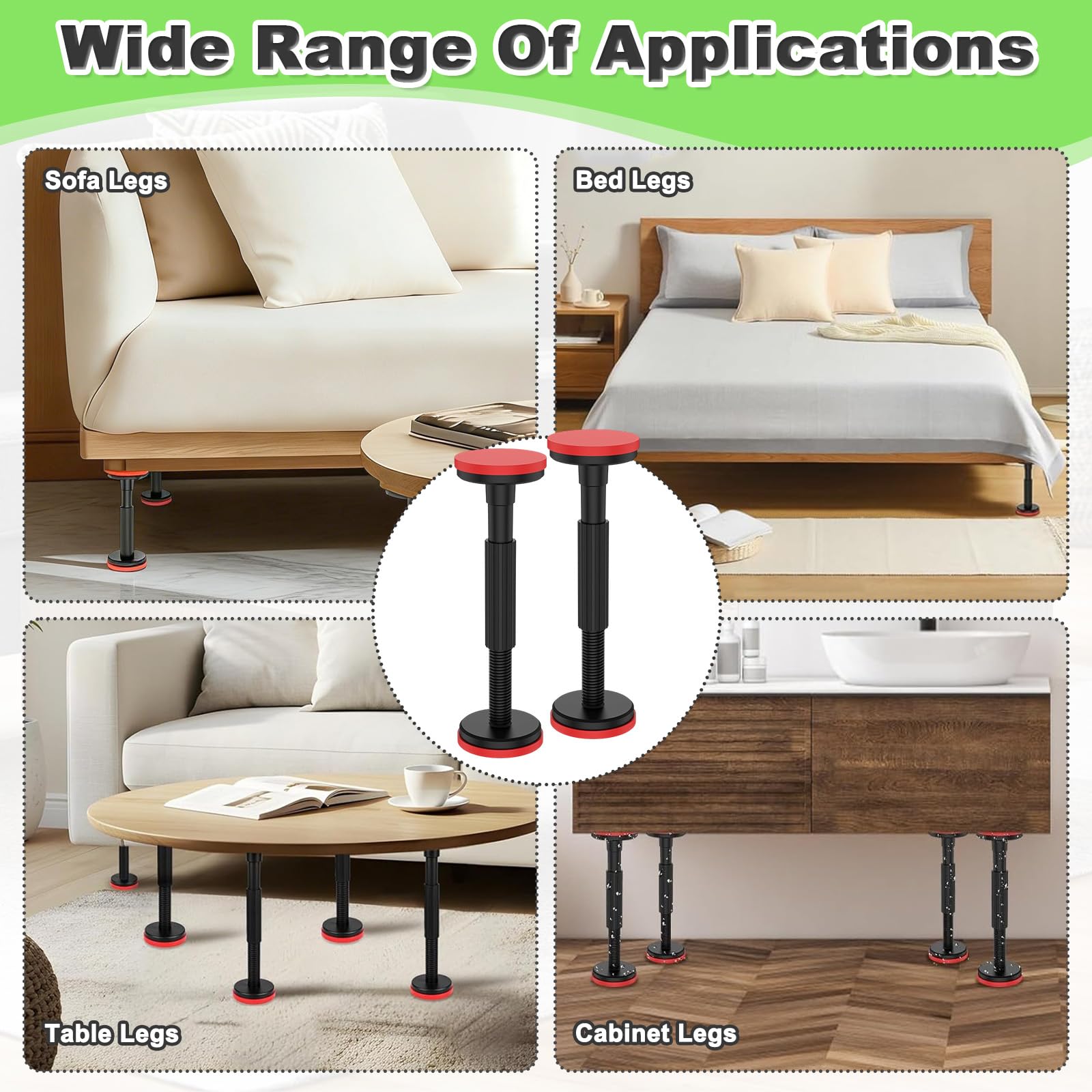 2 Varillas Puntales Telescopicos, Barra Aapoyo Extensibles Ajustable Nailon Alta Dureza Telescópica 18-45cm, Sistema Soporte Antideslizante Tercera Mano Hasta 200kg para Armarios Sofá Lavabo Muebles