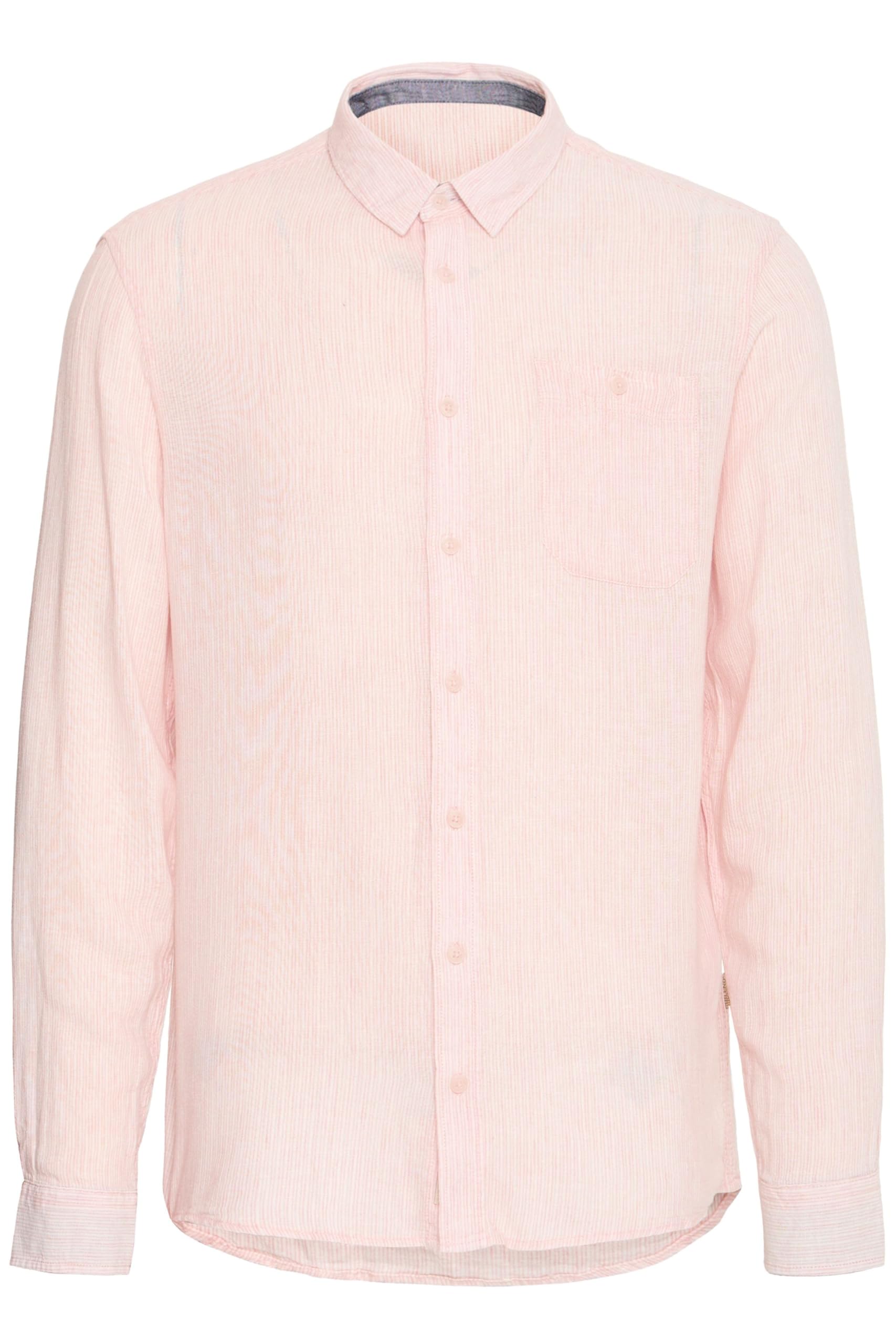 Blend BHBobby Herren Hemd Langarmhemd Herrenhemd mit Kentkragen Knopfleiste Leinenmix Regular fit