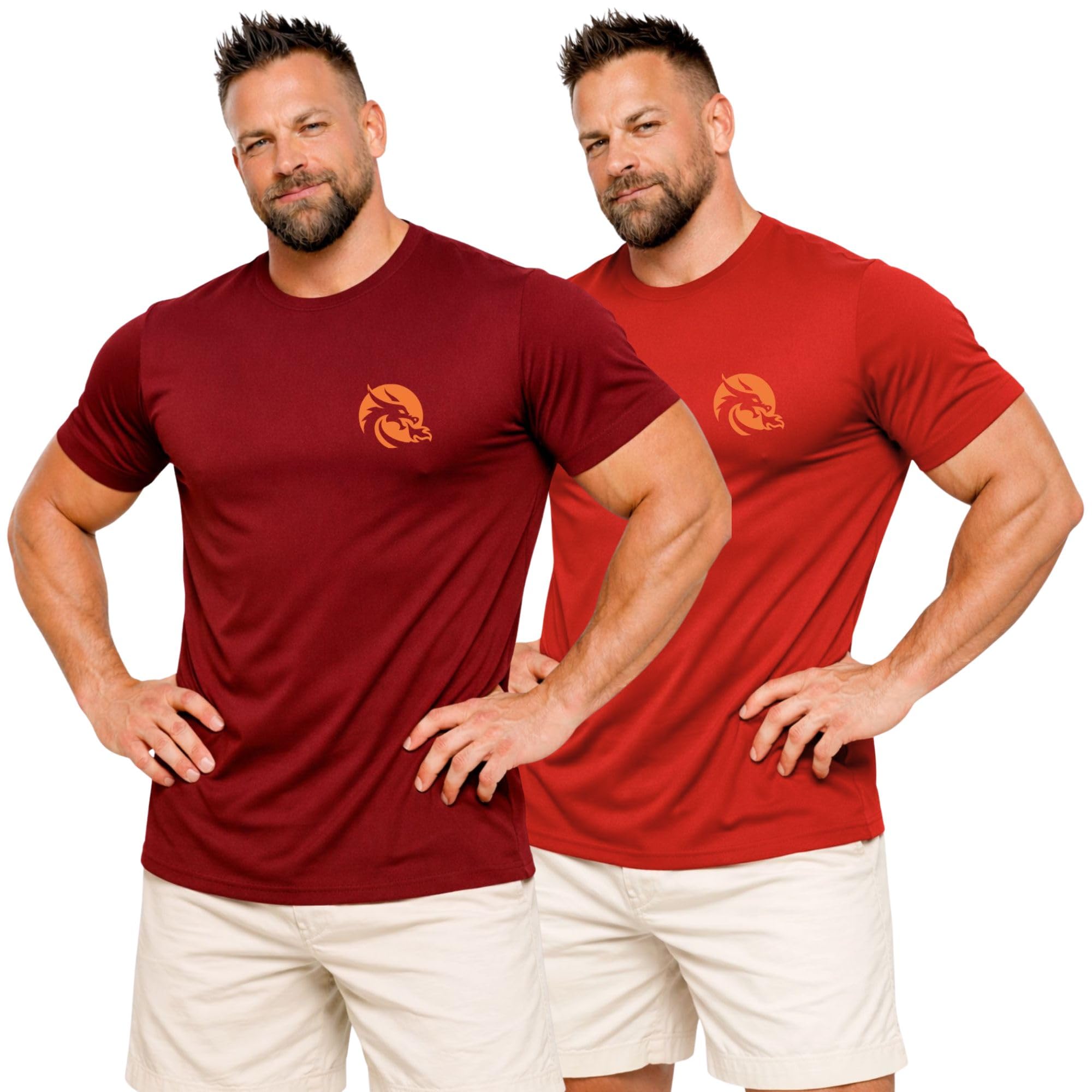 Men’s Athletic Fit Active T-Shirt | Breathable Gym & Workout Training Tee | Quick Dry Sports Wear for Running & Fitness-Dragon-image-14