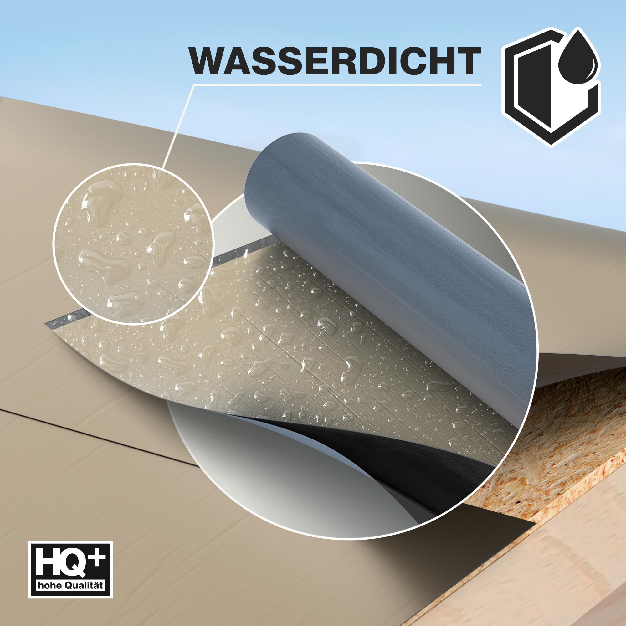 Isolbau KSK Dachbahn Dichtfolie Selbstklebend RAL 7013 Dunkelgrau Bitumendachbahn 5 m² Rolle Kaltselbstklebebahn