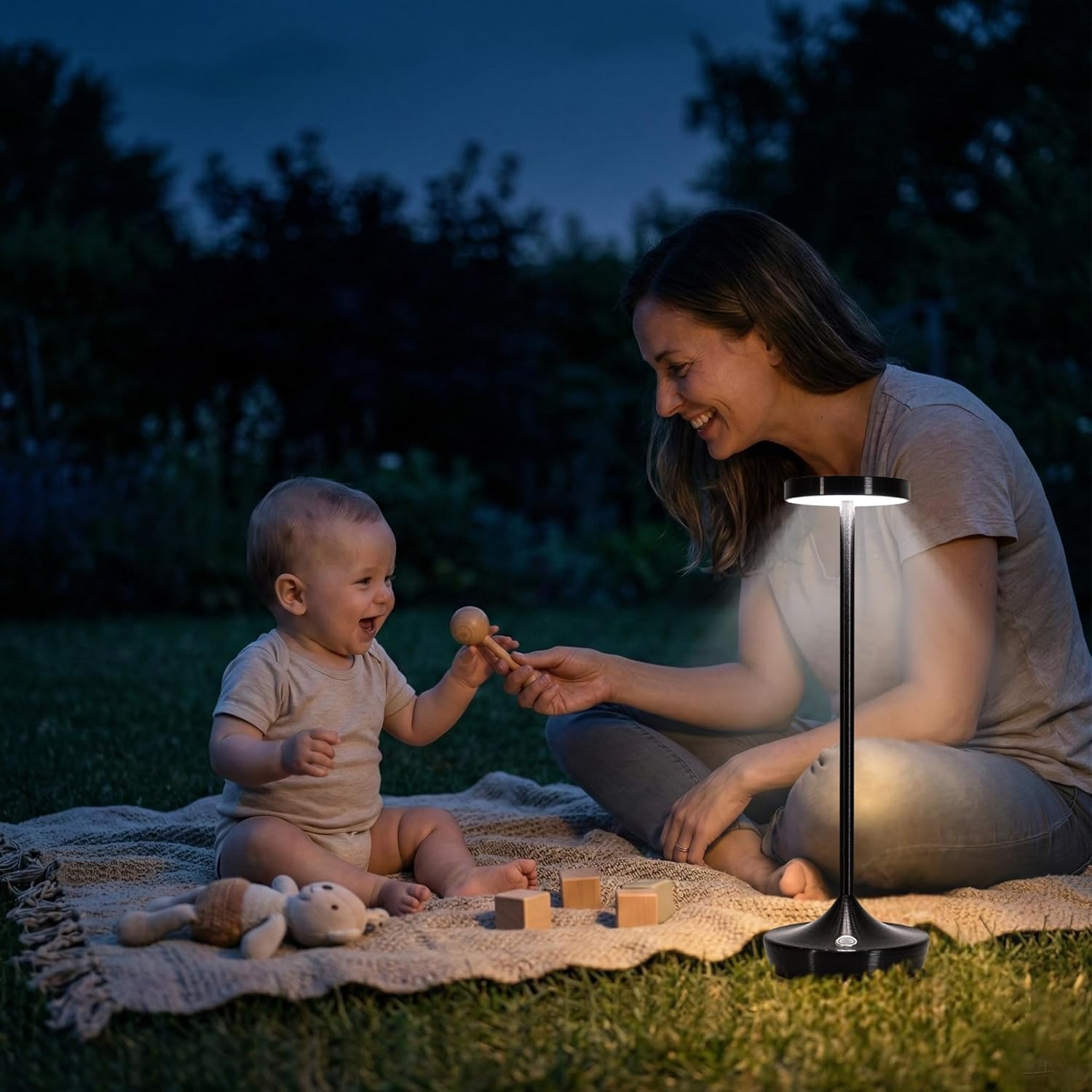 Cordless Table Lamp Rechargeable - 6000mAh LED Battery Operated Table Light - Portable Touch Dimmable Outdoor Waterproof Table Lamps for Patio Restaurant Dining (2 Black)