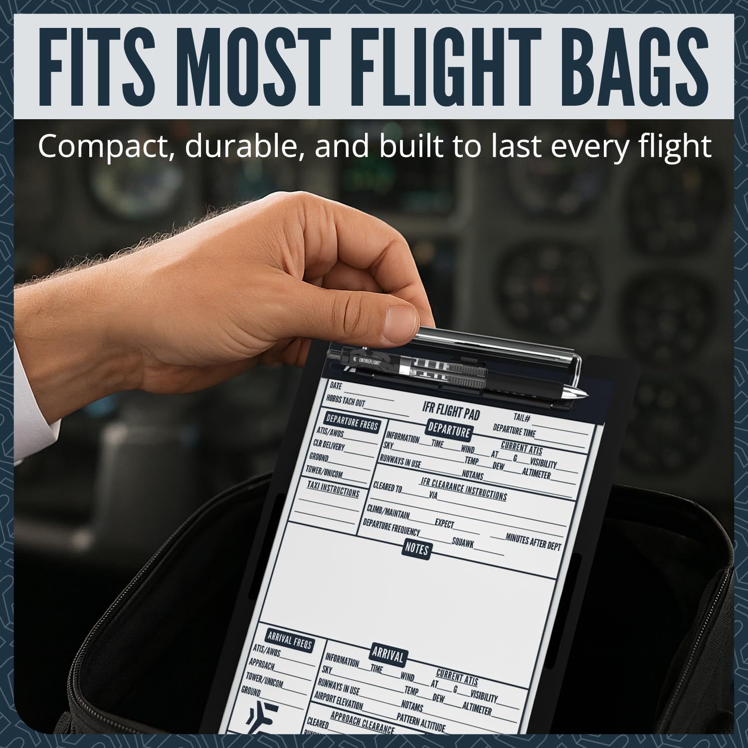 IFR Pilot Kniebrett Luftfahrt Kniebrett mit Flugnotizblock | Pilotenzubehör für Schüler Essentials | Premium Aluminium Kniebrett | Flugsimulator-Zubehör
