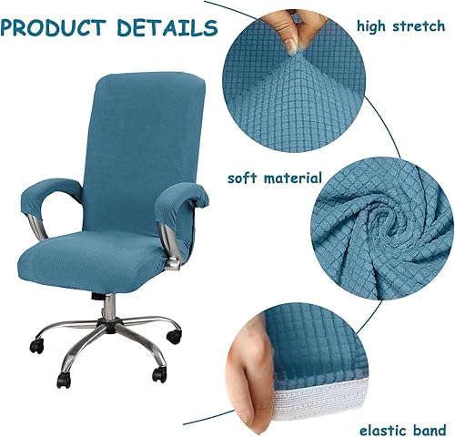 Miniatura 2 de HAOYONG Fundas para silla de oficina, fundas para silla de computadora de jefe, fundas universales para silla giratoria, extraíble y lavable,