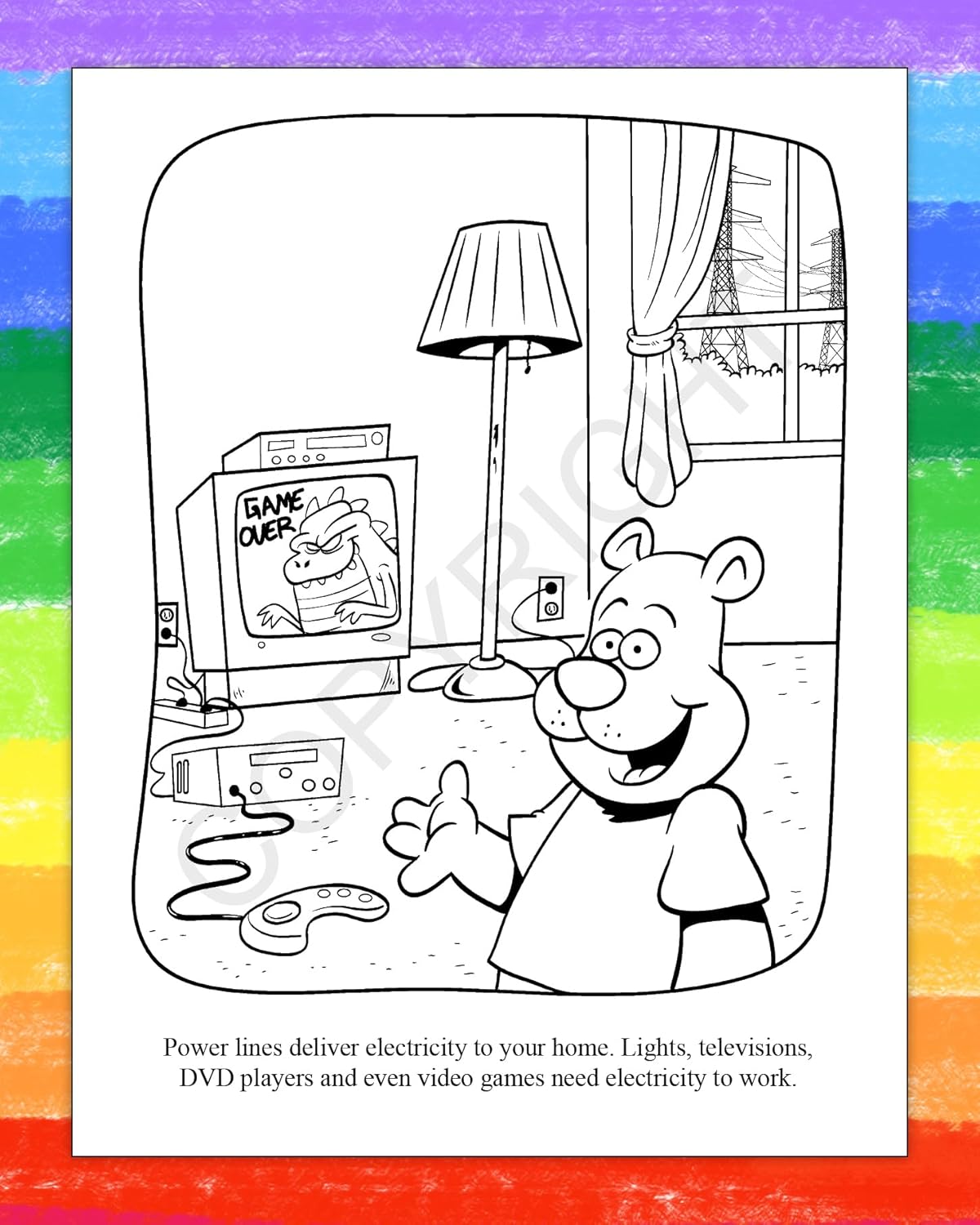 ZOCO – Electric & Utility Safety – Coloring Books (25 Bulk Pack, With Crayons) – Games, Puzzles, Activities for Kids