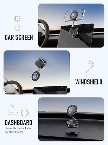 Miniatura 3 de Soporte magnético de teléfono de automóvil al vacío mejorado para MagSafe 108 + libras de succión más fuerte y 3000 gf magnético más fuerte, soporte