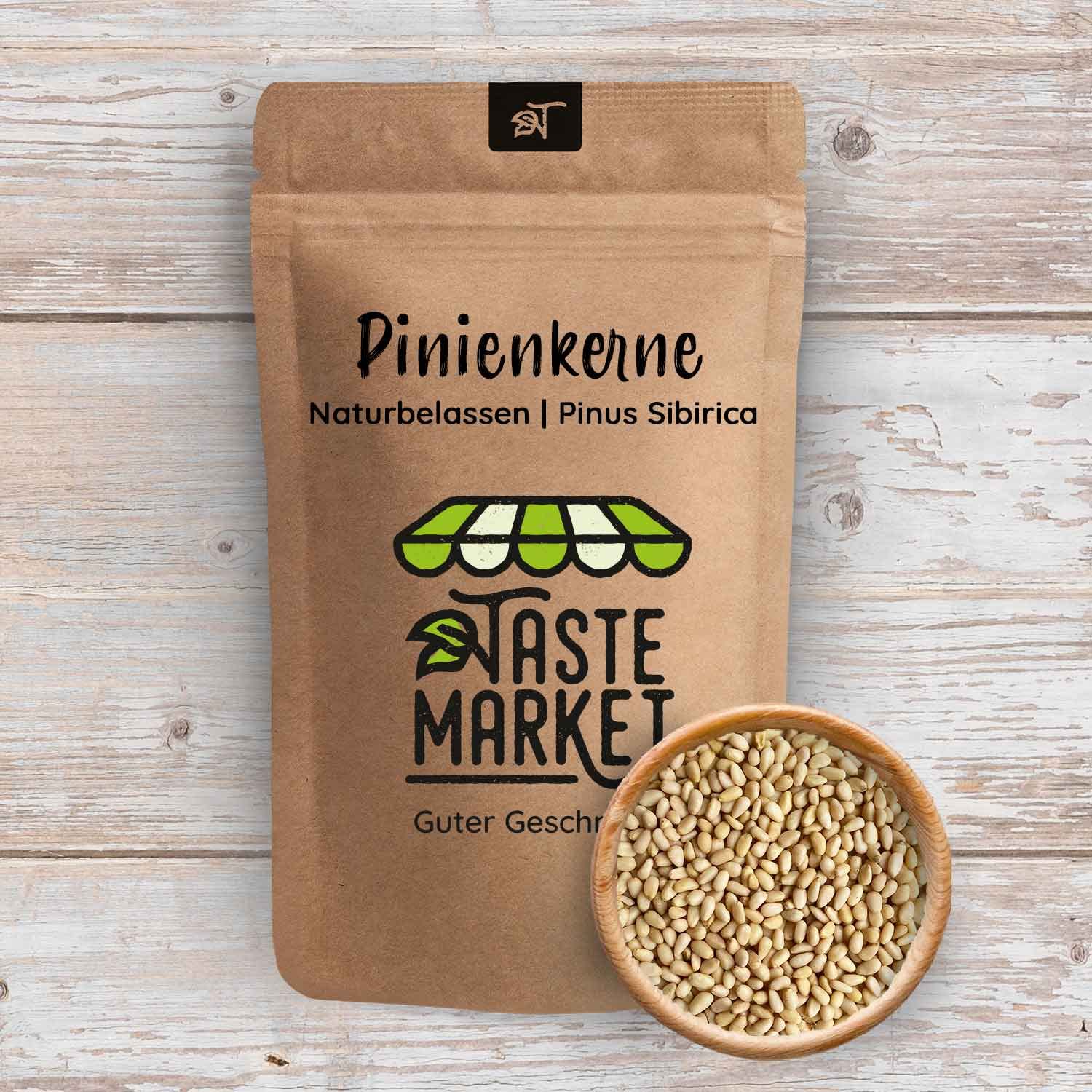 Pinienkerne 1 kg GRÖSSENAUSWAHL | unbehandelt und naturbelassen | Taste Market Qualität (1 kg)