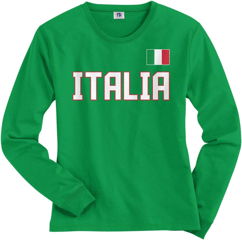Threadrock Women's Italia National Pride Long Sleeve T-Shirt
