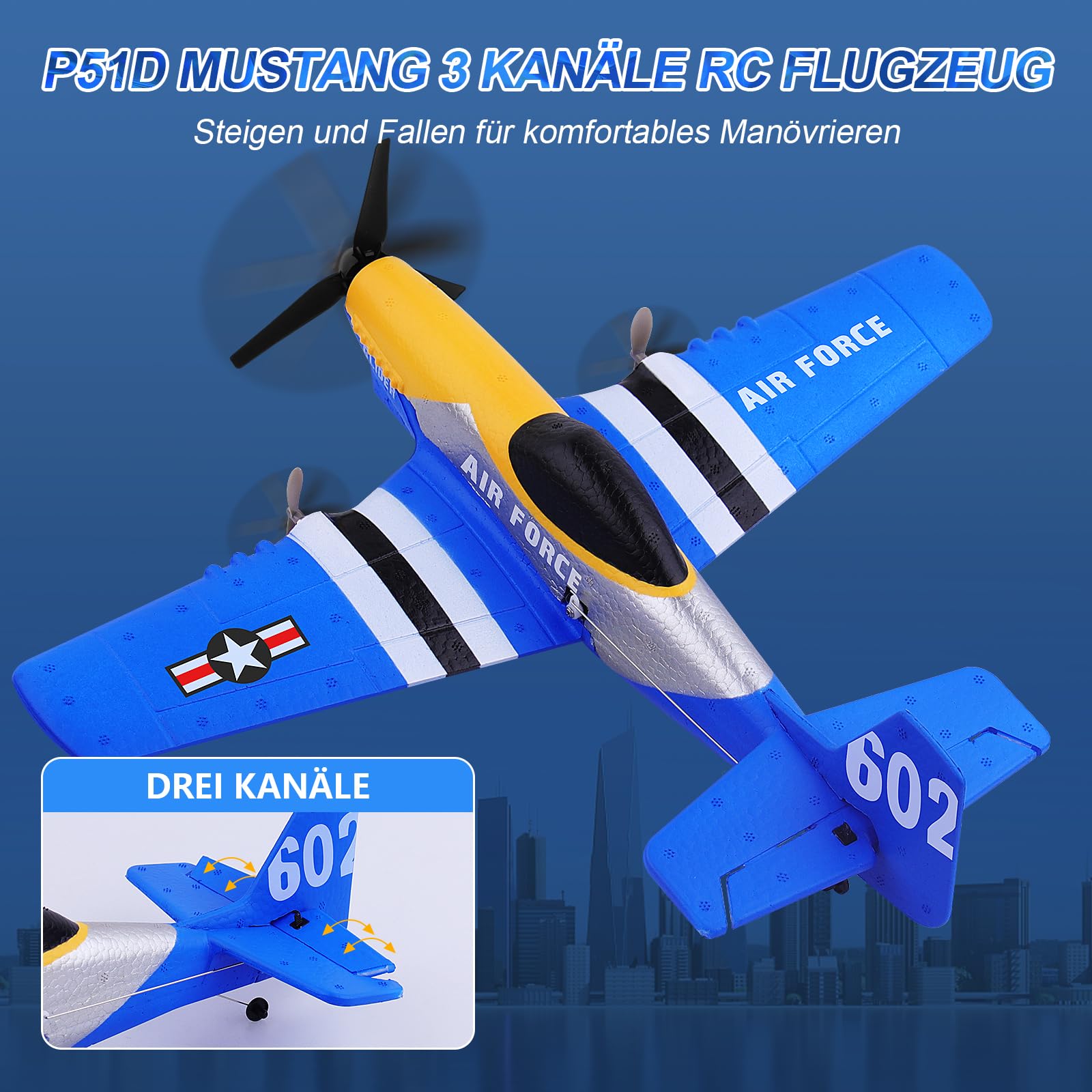 Controllo RC P51D Mustang 2.4GHz - RTF Per Tutti - Dettaglio