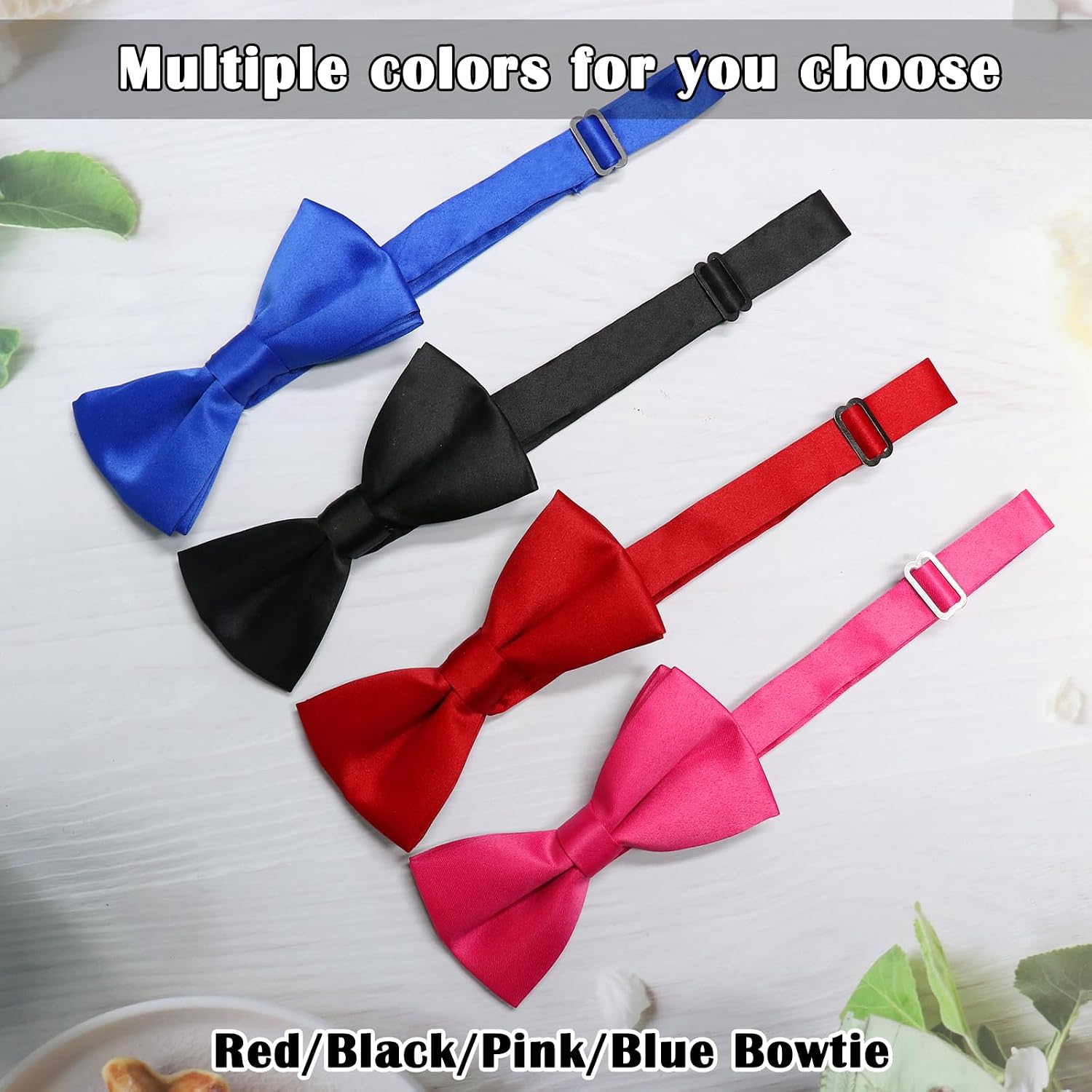 Luckyvestir Mens Bow Tie, Solid Bow Ties for Men, Pre-tied Black Bowties Men for Tuxedo Business Daily