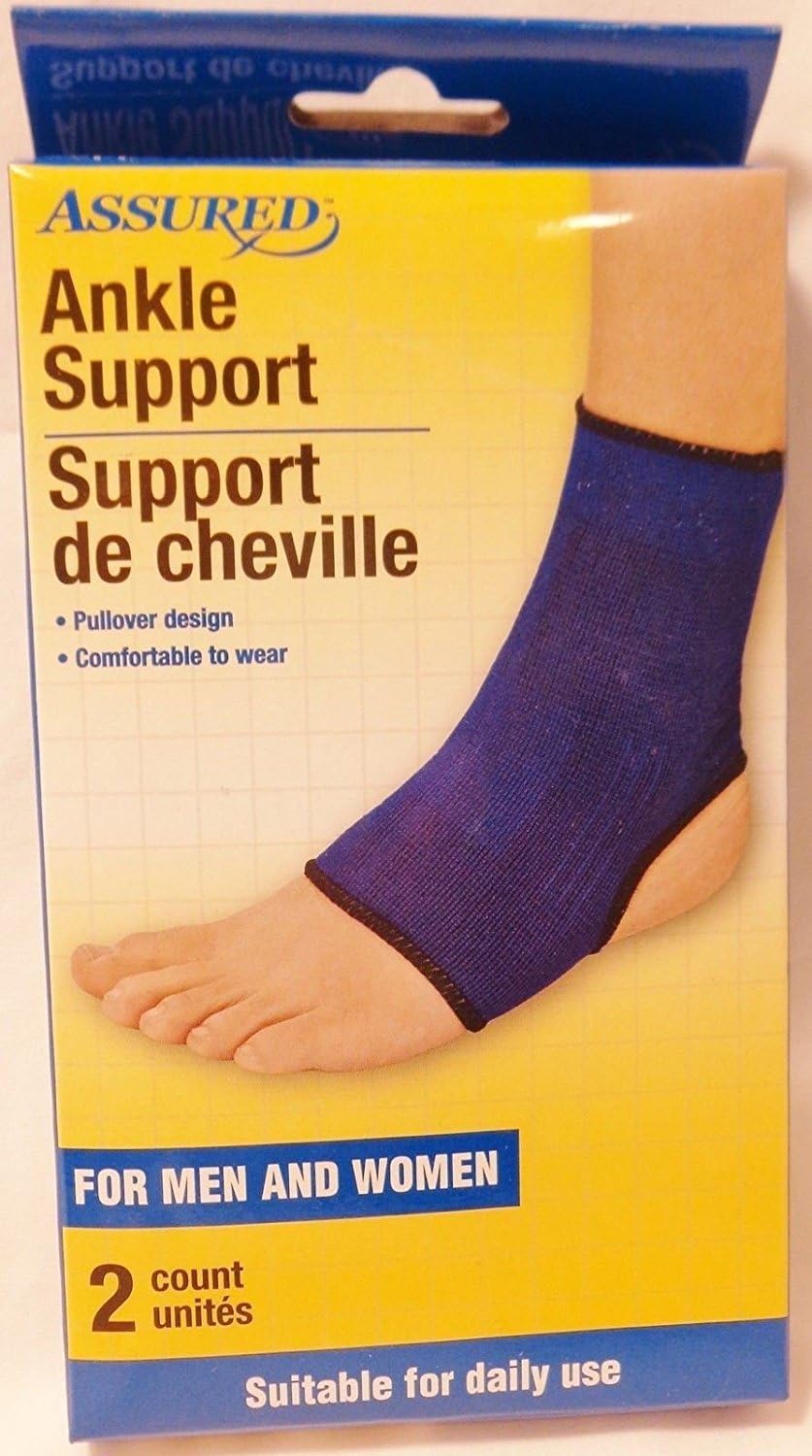 2 COUNT - ASSURED ANKLE SUPPORT COMPRESSION SLEEVES PER PACKAG { MEN & WOMEN } : Sports & Outdoors