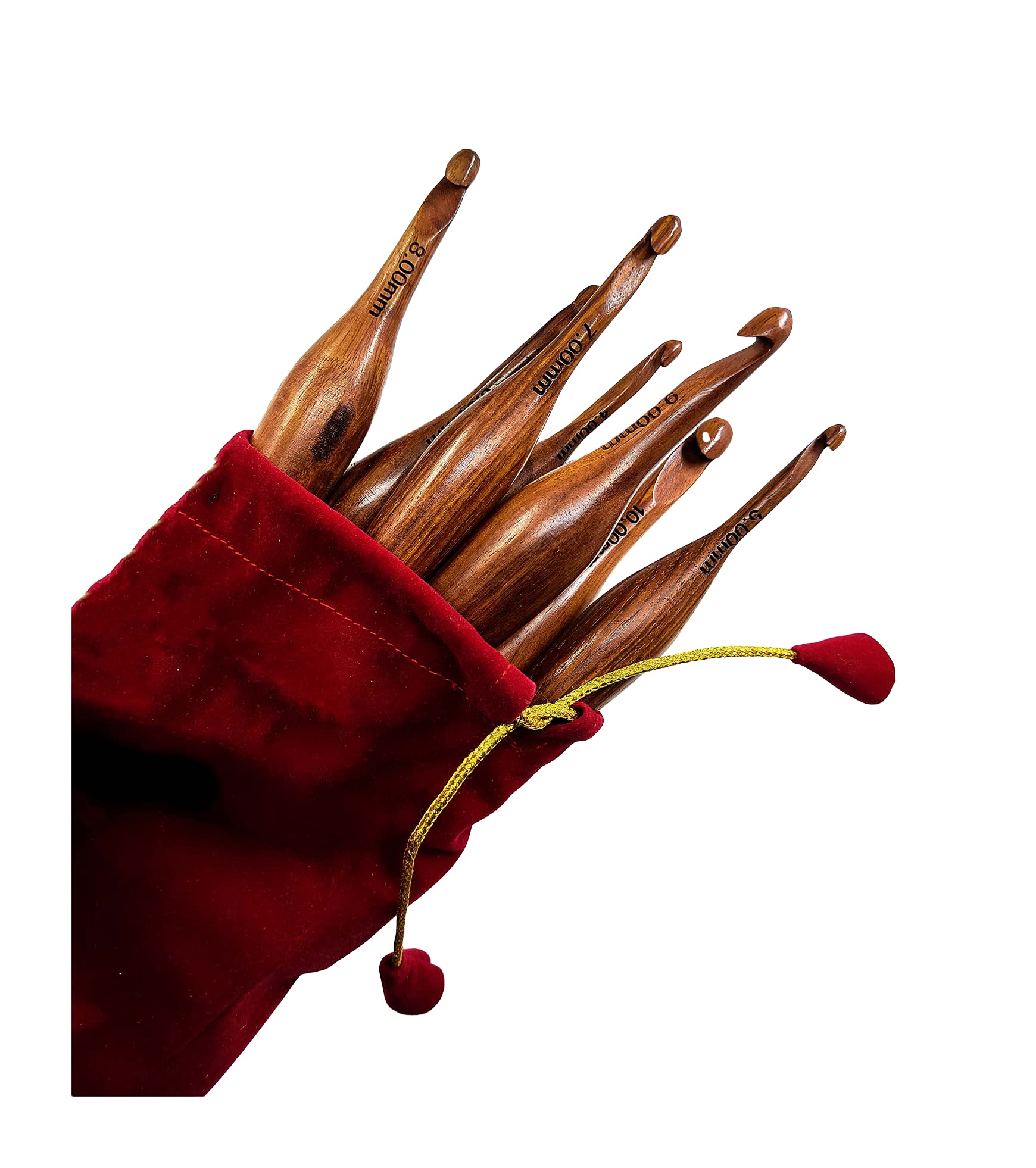 AF Luxury HANDICRAFTS - Uncinetto realizzato a mano per lavorare a maglia in lana, design unico, confortevole e confortevole uncinetto, in legno di bambù, per lavori a maglia