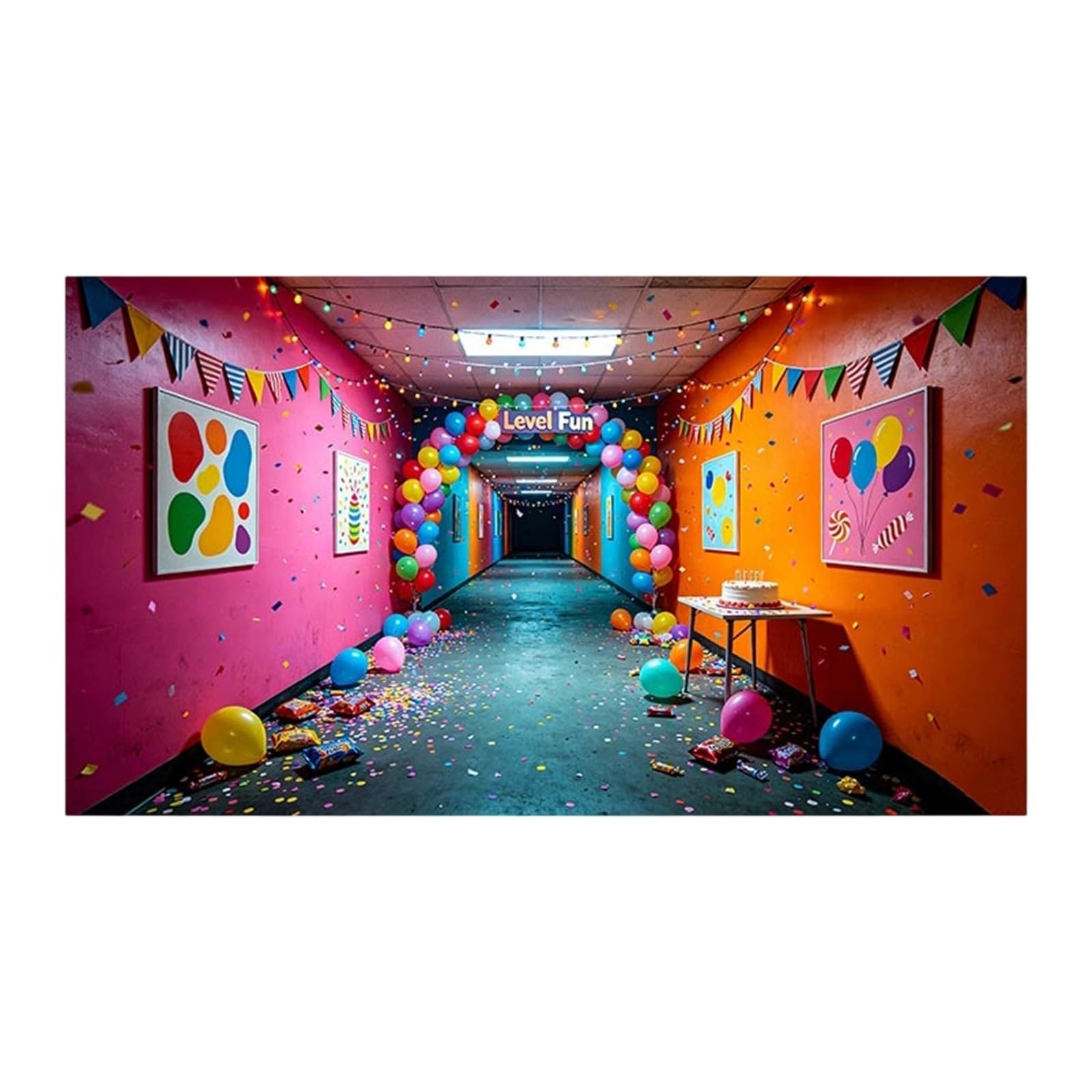 Bandera grande de garaje para exteriores, terrorífica, arte de pared, vinilo, diseño fluorescente, 100