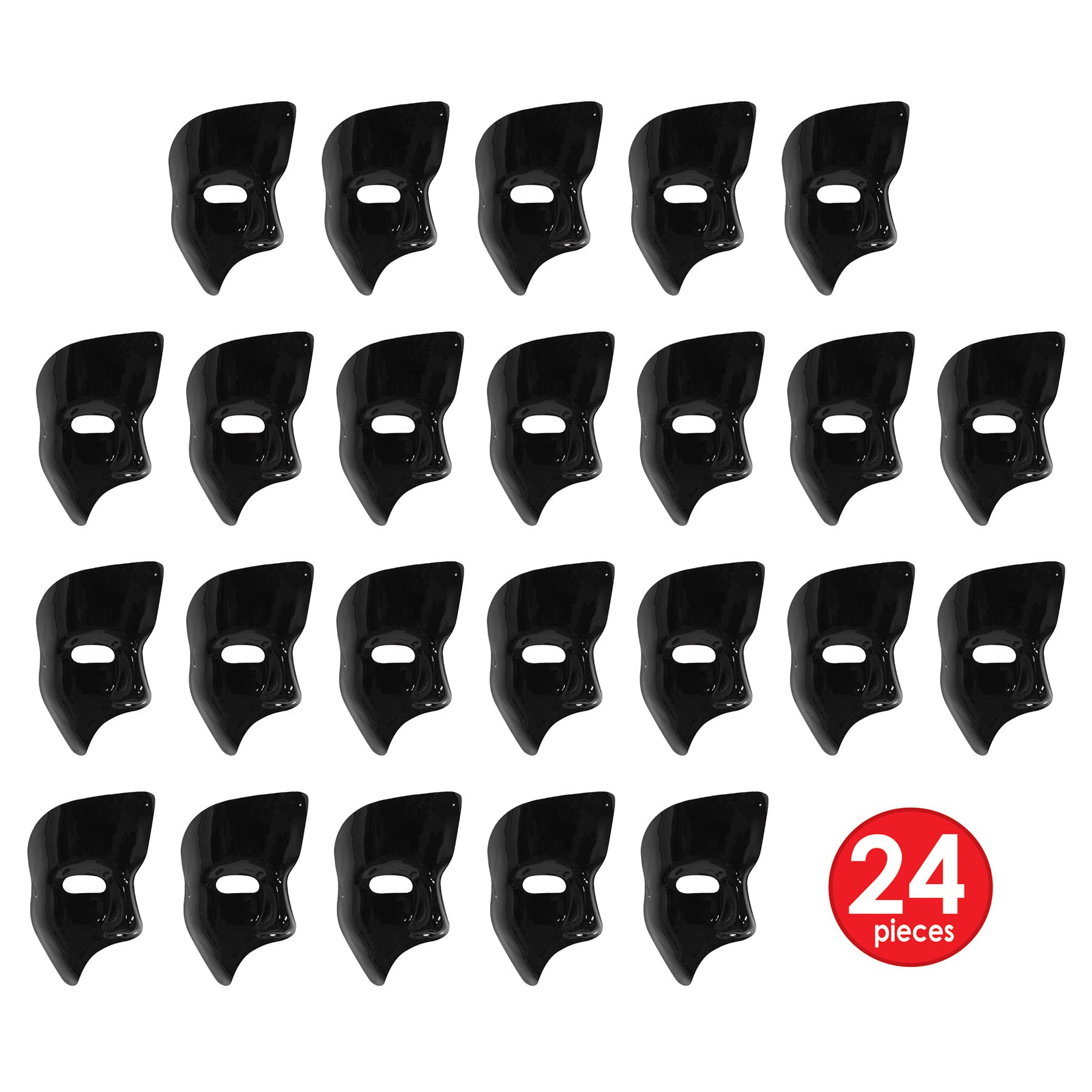 Beistle 60820-BK Phantom Masks (24 Pack), Black - Image 2
