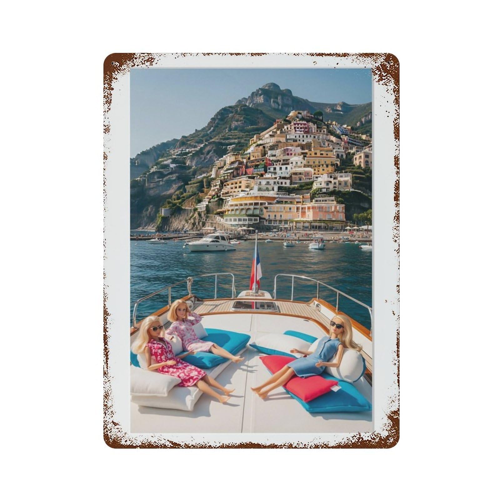 xiaoxiaoshen Yacht Photography S1 Wall Decor Art Metal Tin Poster Modern Home Decor Art Home Bar Shop Decorations Vintage Sign 40x30cm