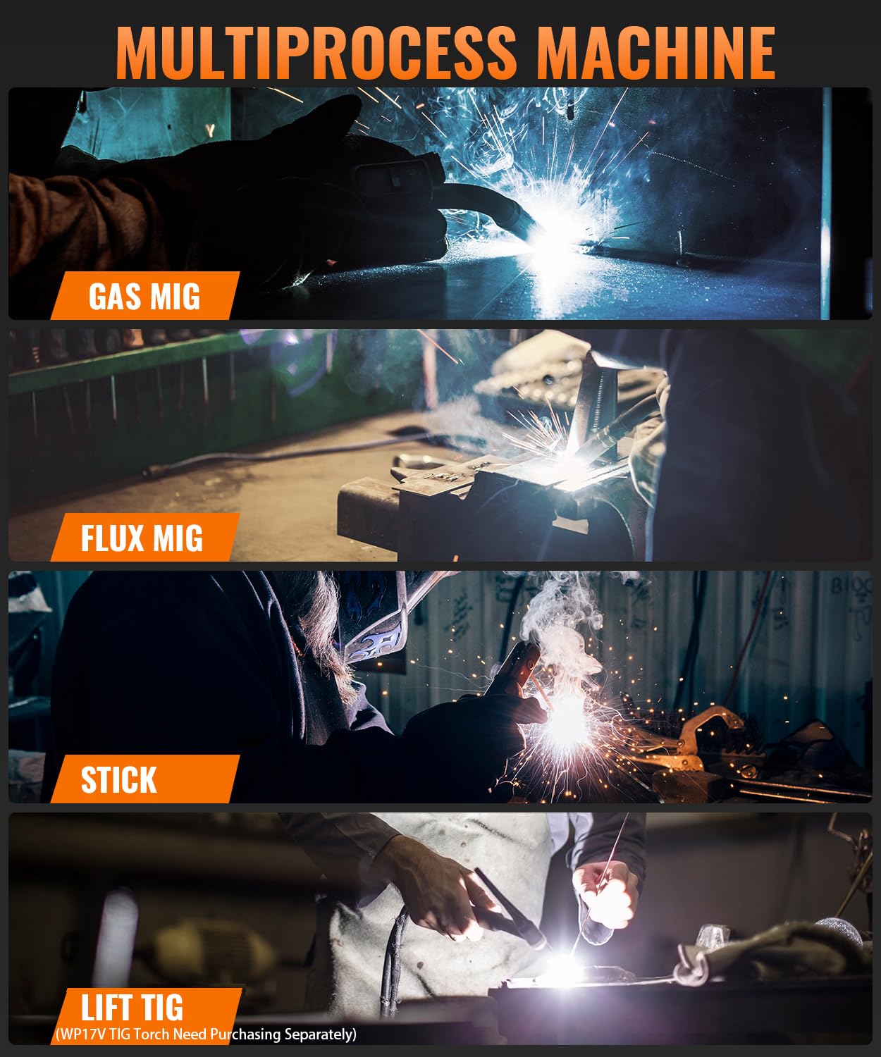 Snapklik.com : HITBOX 250 Aluminum Mig Welder Single Pulse - 5 In 1 Gas ...