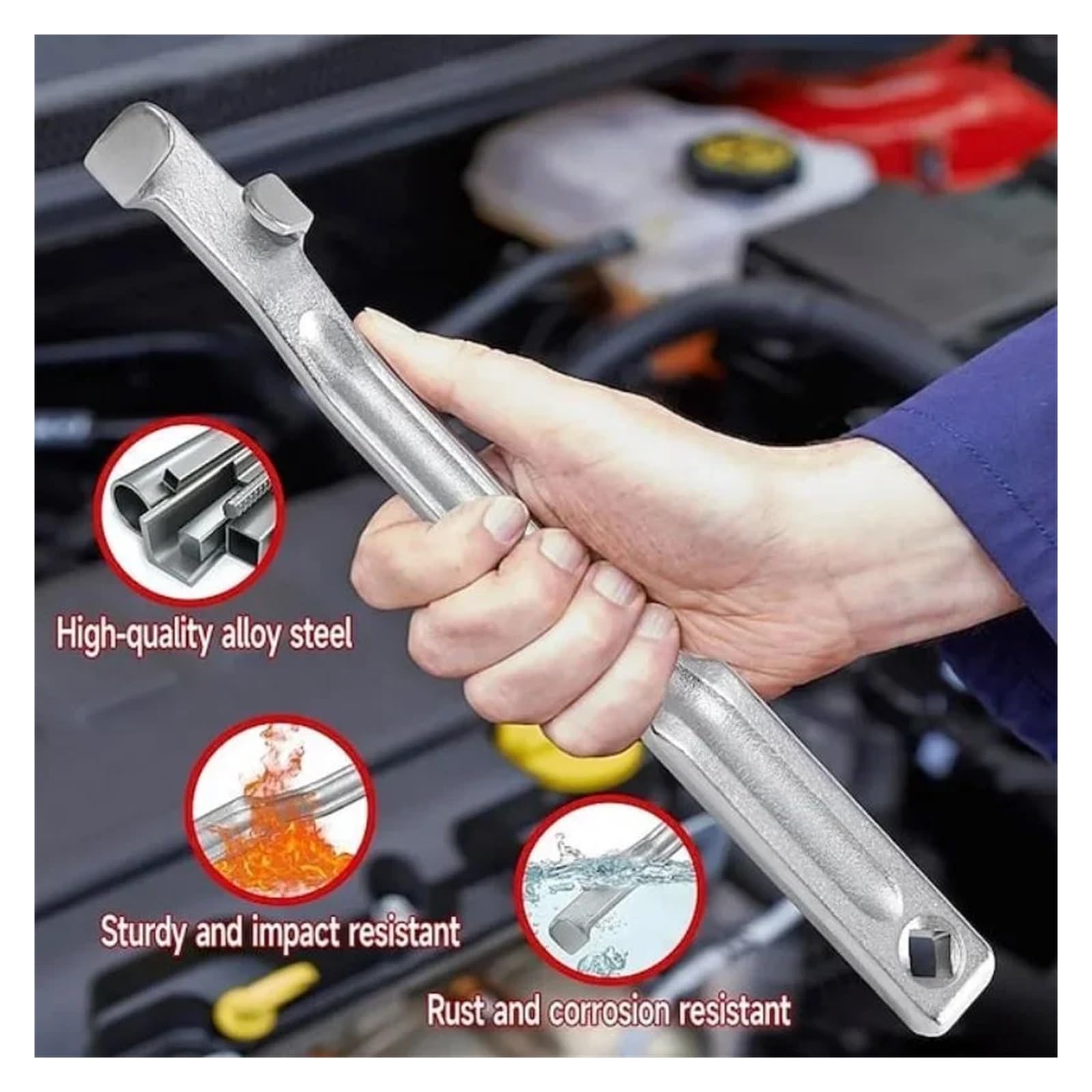 Rallonge De Clé à Cliquet Universelle - Barre D'extension 49,7 Cm, Pour Clés à Douille, Augmenter Le Couple - Acier