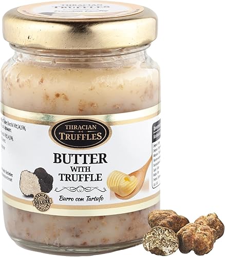 Mantequilla de trufa, Mantequilla con tubérculo de trufa blanca borchii vitt, Burro con tartufo, sabor y sabor intensos, Adecuado para risotto de