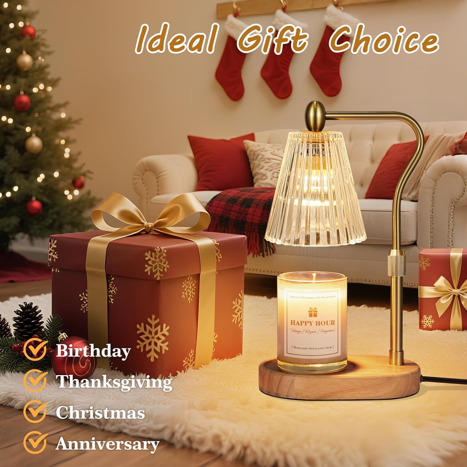 Candle Warmer Lamp, with Timer and Dimmer, Adjustable Height, Valentines Day Gifts for Her, Birthday Gifts for Women Mom, House Warming Gifts New Home Room Decor, Wax Warmer for Jar Candles - Image 8